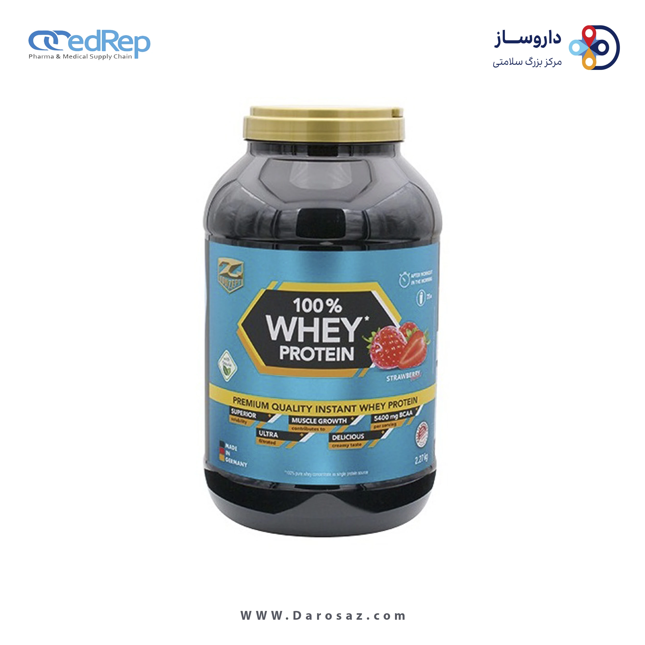 100% وی پروتئین  توت فرنگی 5 پوندی