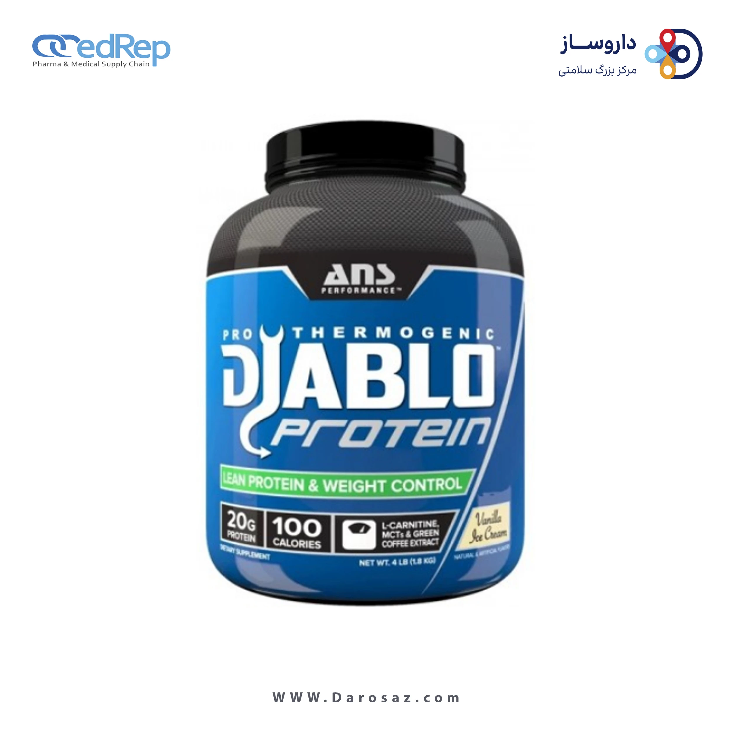 دیابلو پروتئین 1.8 کیلوگرم طعم وانیل آیس کرم پودر