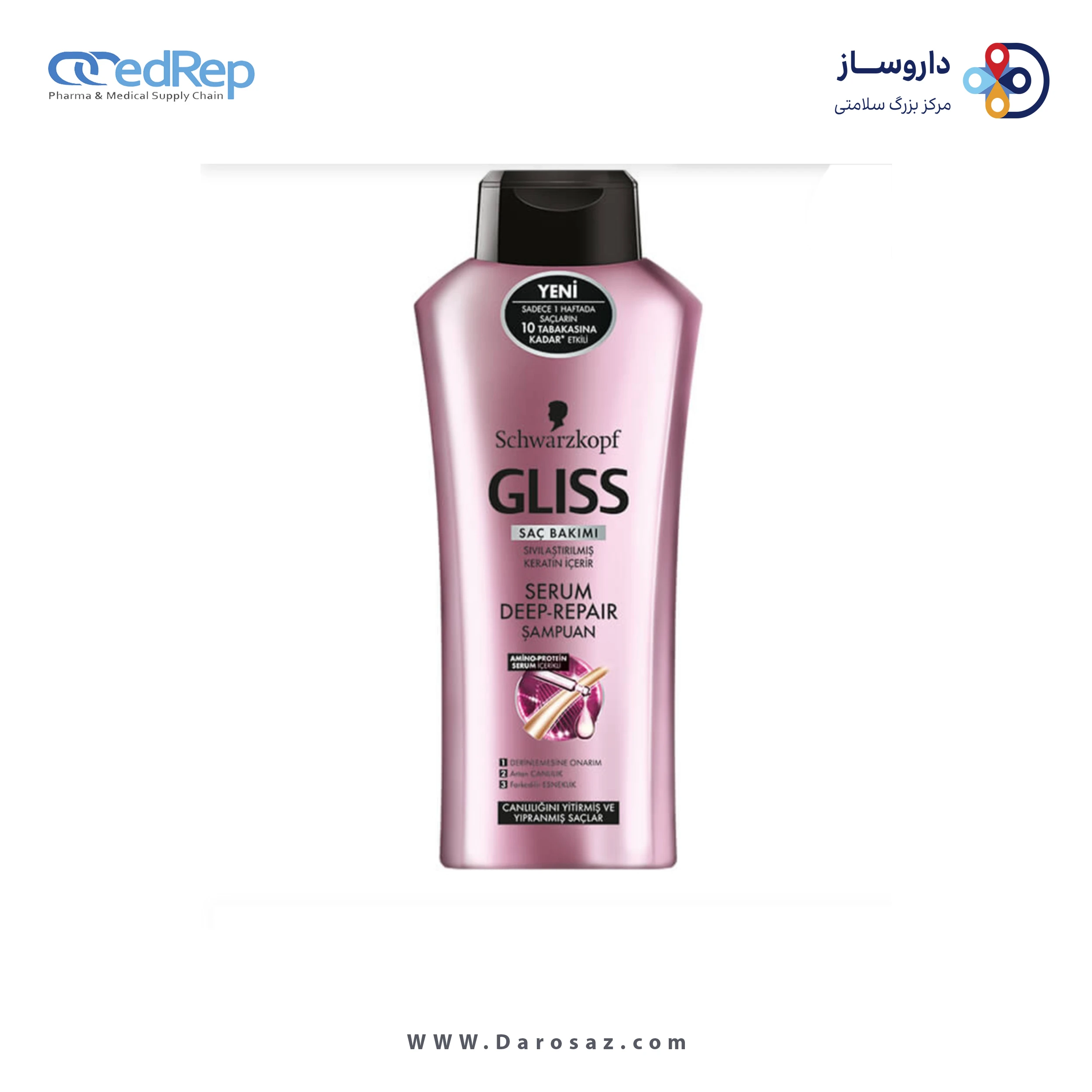 فراورده های حالت دهنده ،نرم کننده وتثبیت کننده آرایش مو (کرمها ، لوسیونها وروغنها) GLISS Treatment serum Deep Repair packaging 02