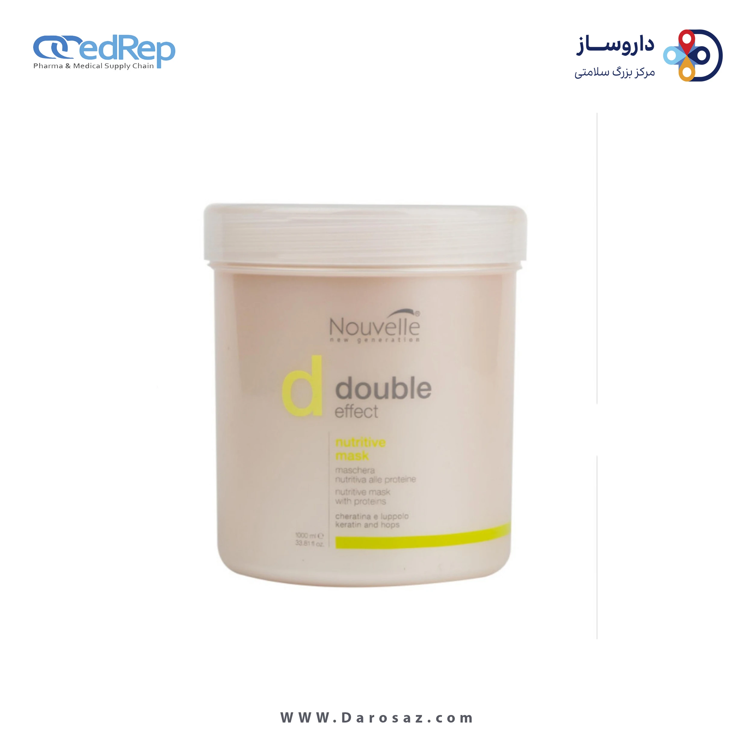 فراورده های حالت دهنده ،نرم کننده وتثبیت کننده آرایش مو (کرمها ، لوسیونها وروغنها) NOUVELLE Double effect Nutritive Mask 1000ml