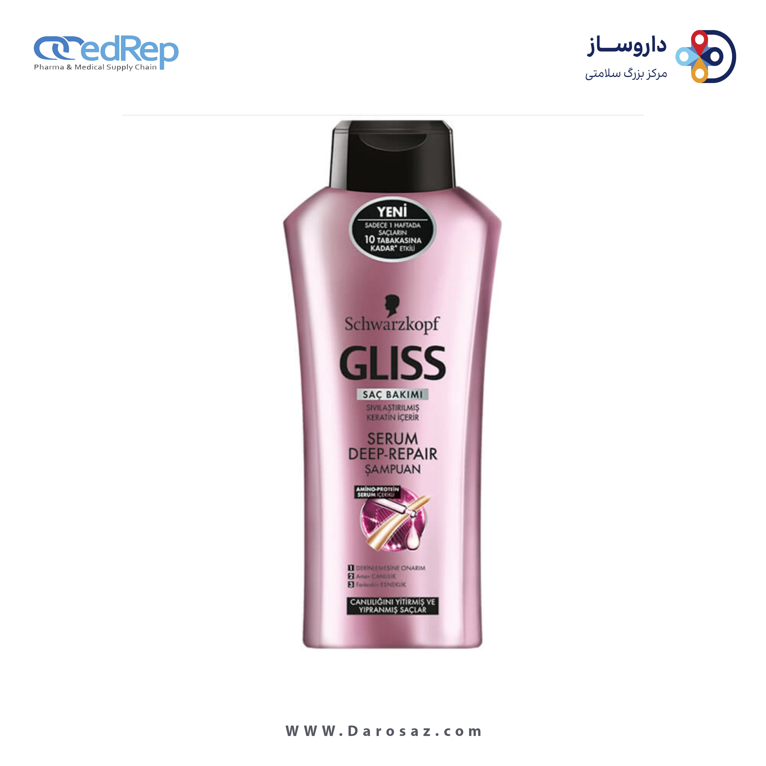فراورده های حالت دهنده ،نرم کننده وتثبیت کننده آرایش مو (کرمها ، لوسیونها وروغنها) GLISS Conditioner serum Deep RepairPACKAGING1