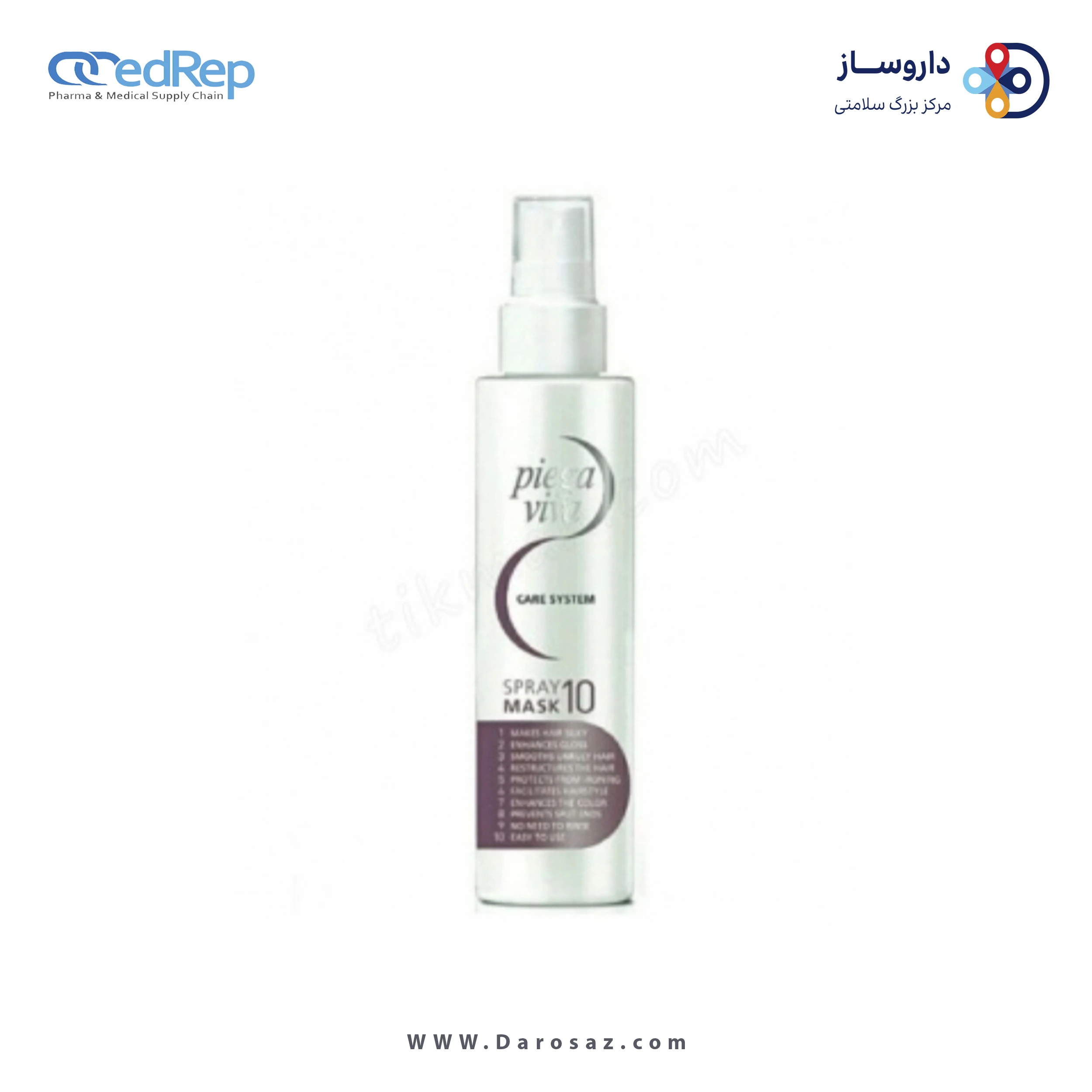 فراورده های حالت دهنده ،نرم کننده وتثبیت کننده آرایش مو (کرمها ، لوسیونها وروغنها) PIEGAVIVA SPARY MASK