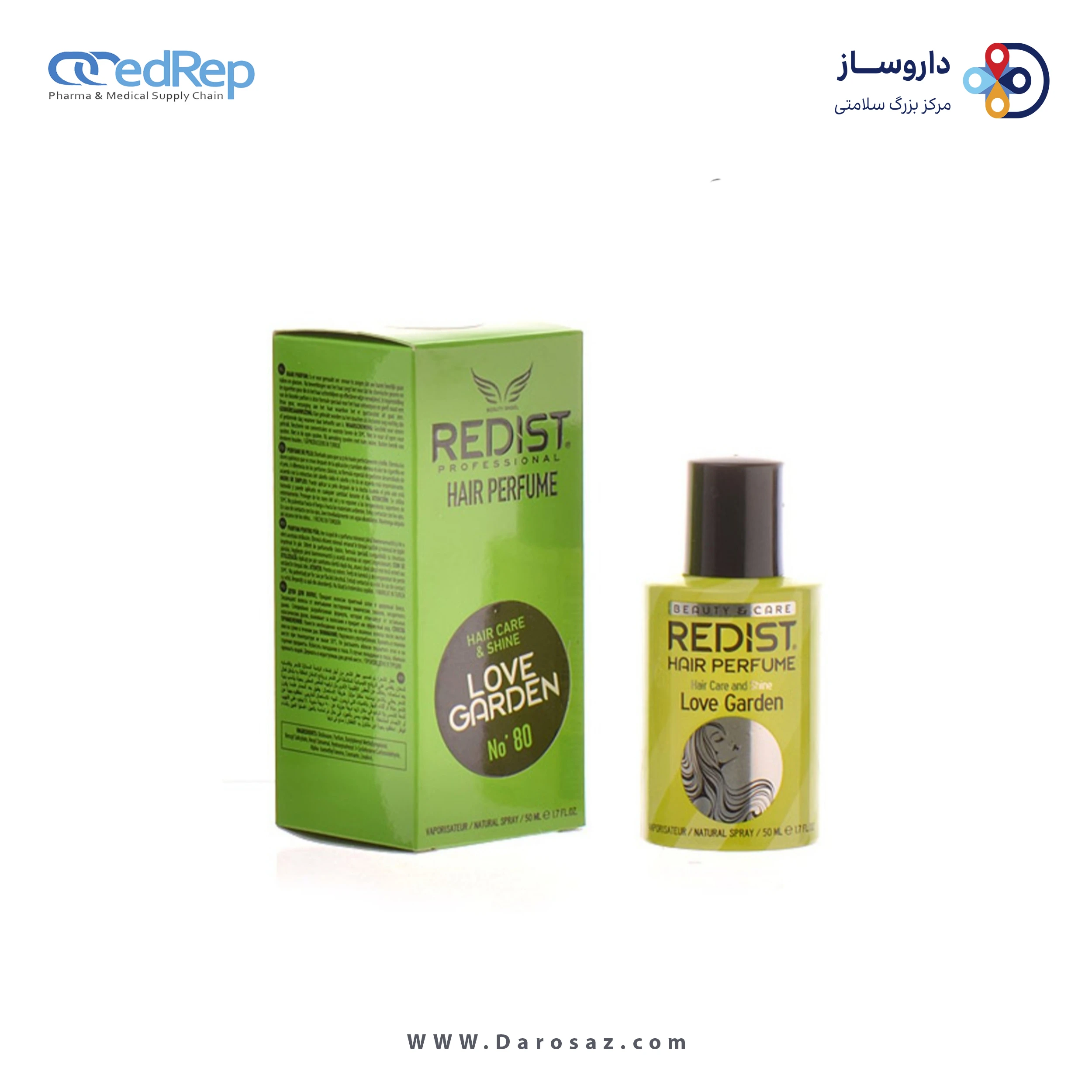 فراورده های حالت دهنده ،نرم کننده وتثبیت کننده آرایش مو (کرمها ، لوسیونها وروغنها) REDIST HAIR PERFUME HAIR CARE AND SHINE LOVE GARDEN