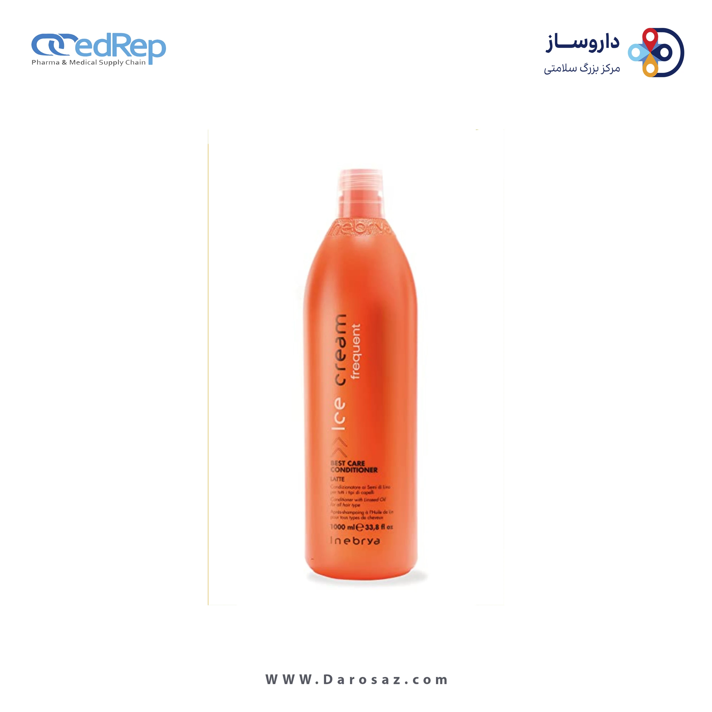 فراورده های حالت دهنده ،نرم کننده وتثبیت کننده آرایش مو (کرمها ، لوسیونها وروغنها) INEBRYA Hair Cream Best Care Conditioner 300ml