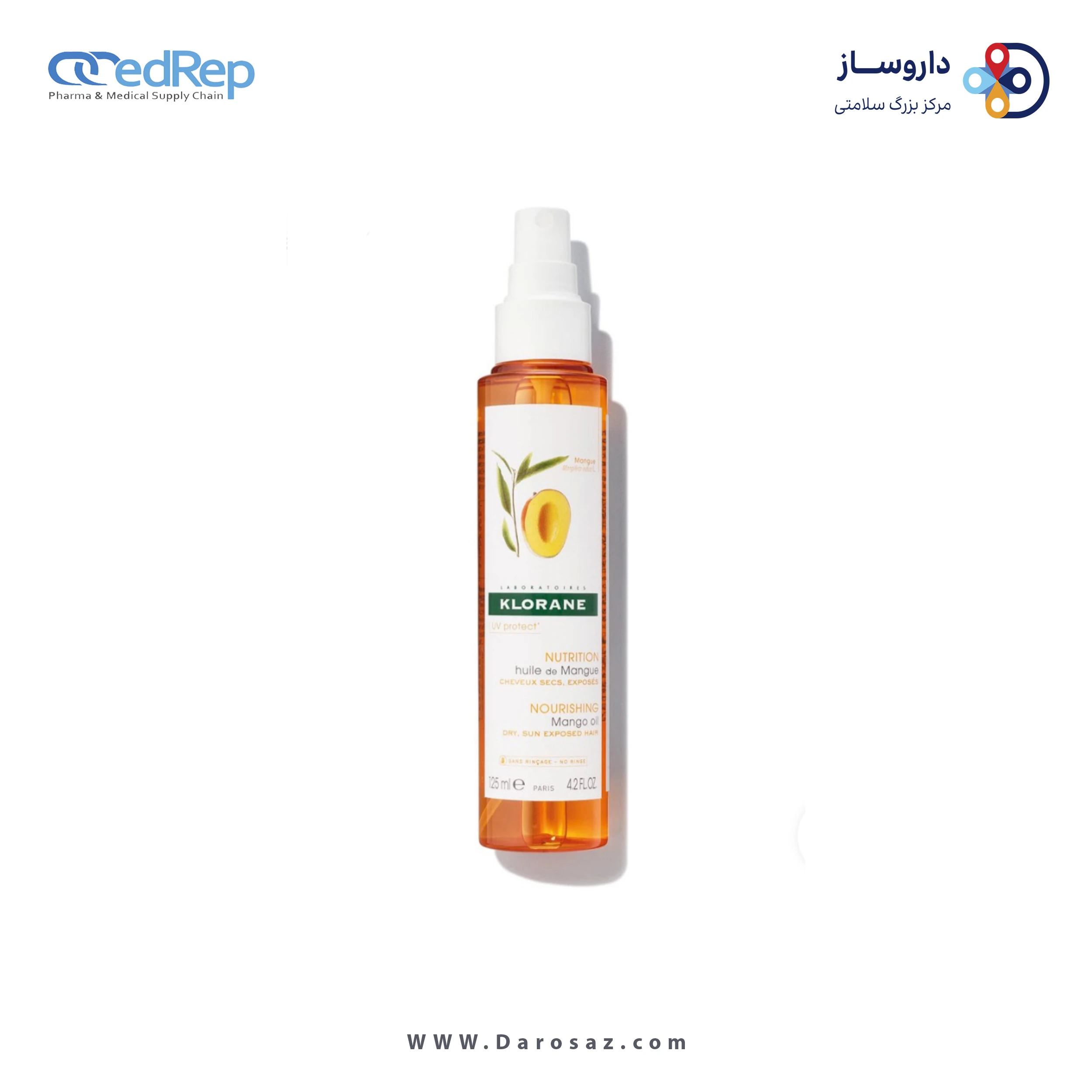 فراورده های حالت دهنده ،نرم کننده وتثبیت کننده آرایش مو (کرمها ، لوسیونها وروغنها) KLORANE NUTRITION MANGO OIL DRY HAIR