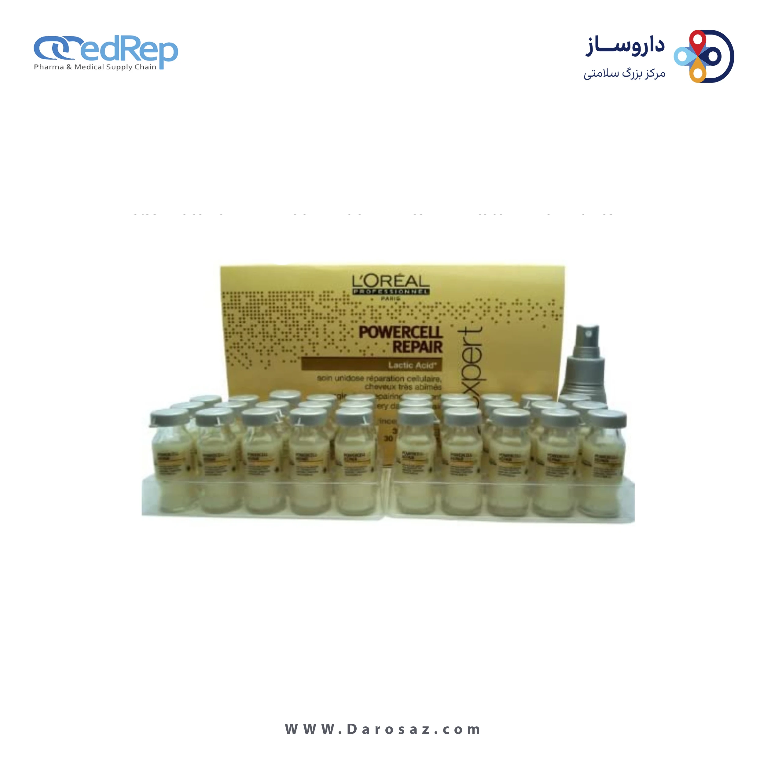 فراورده های حالت دهنده ،نرم کننده وتثبیت کننده آرایش مو (کرمها ، لوسیونها وروغنها) L'OREAL PROFESSIONNEL Serie Expert Power Cell Repair Single Dose Repairing Treatment For Very Damaged Hair
