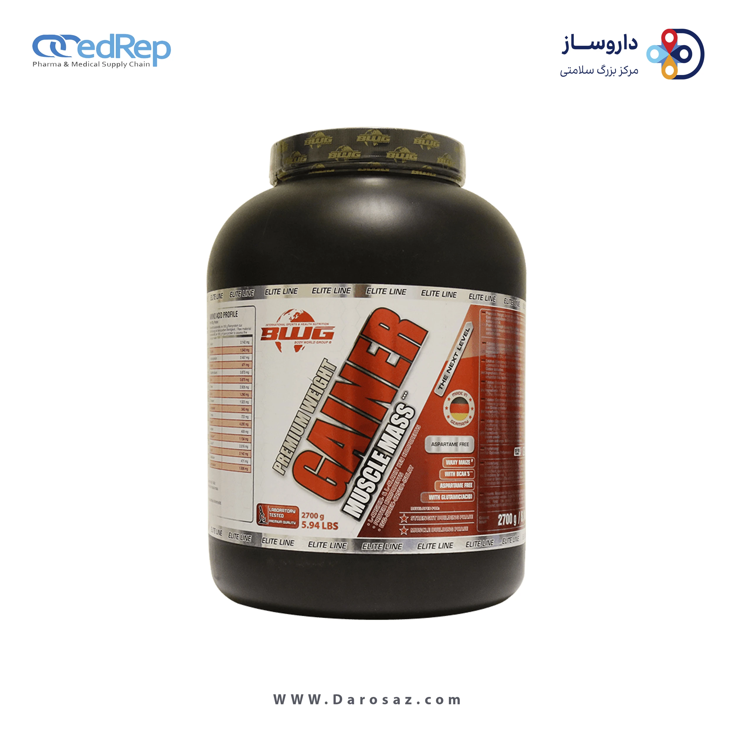 ویت گینر ماسل مس 2700 گرم طعم شکلات پودر
