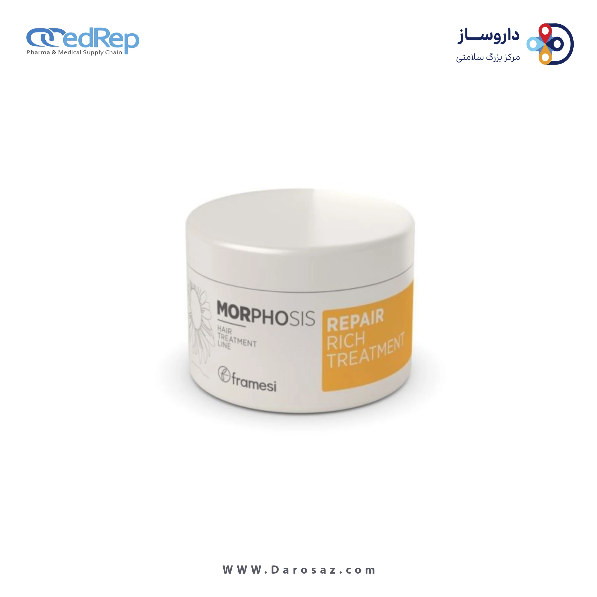 فراورده های حالت دهنده ،نرم کننده وتثبیت کننده آرایش مو (کرمها ، لوسیونها وروغنها) FARMASI MORPHOSIS REPAIR RICH TREATMENT