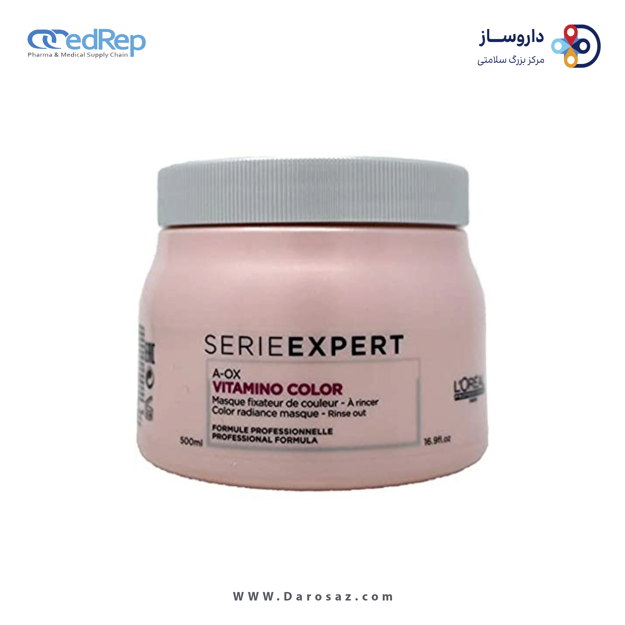 فراورده های حالت دهنده ،نرم کننده وتثبیت کننده آرایش مو (کرمها ، لوسیونها وروغنها) L'OREAL PROFESSIONNEL Serie Expert Vitamino Color A.OX Color Radiance Protection + Perfecting Jelly Mask 500 ml