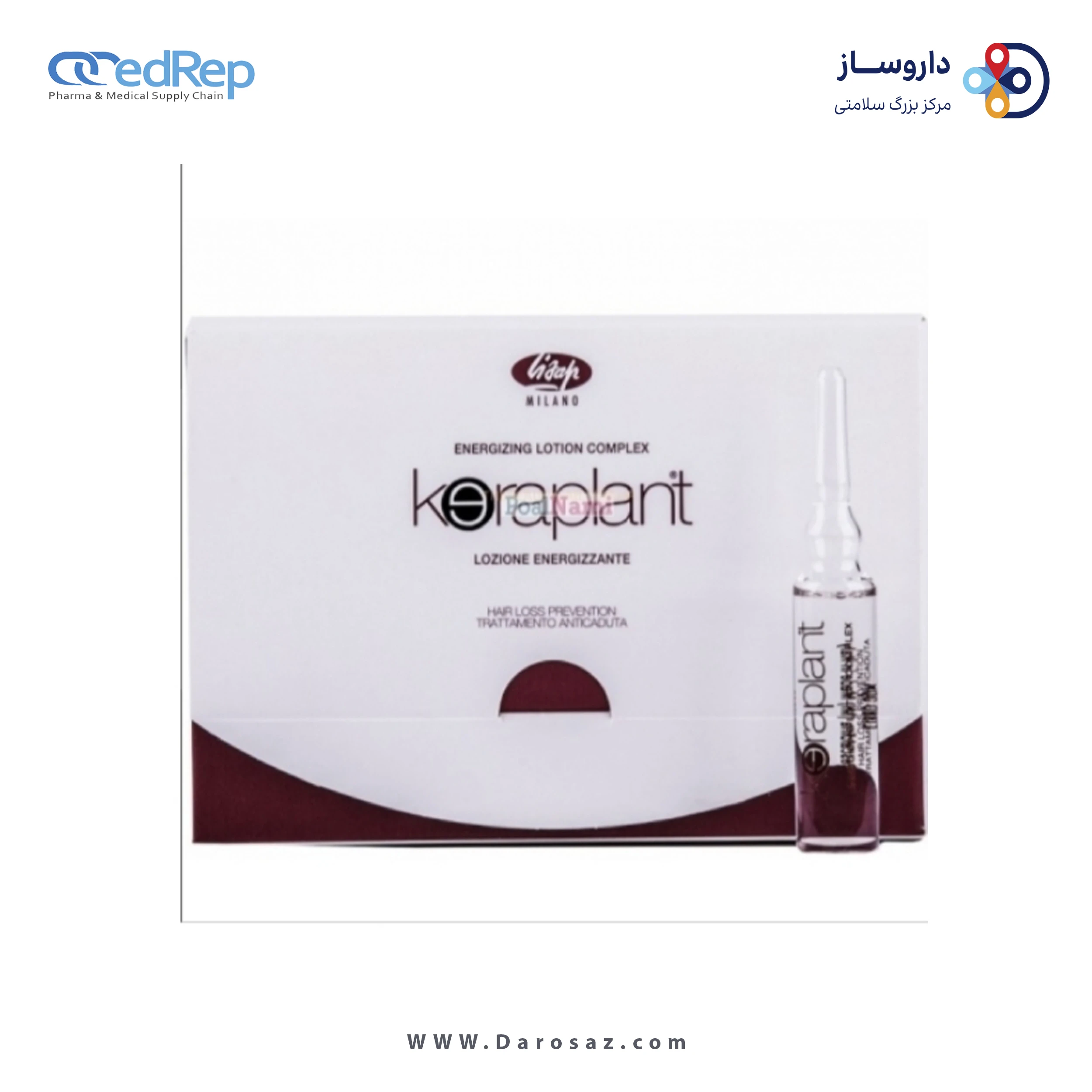 فراورده های حالت دهنده ،نرم کننده وتثبیت کننده آرایش مو (کرمها ، لوسیونها وروغنها) LISAP Keraplant energizing lotion complex