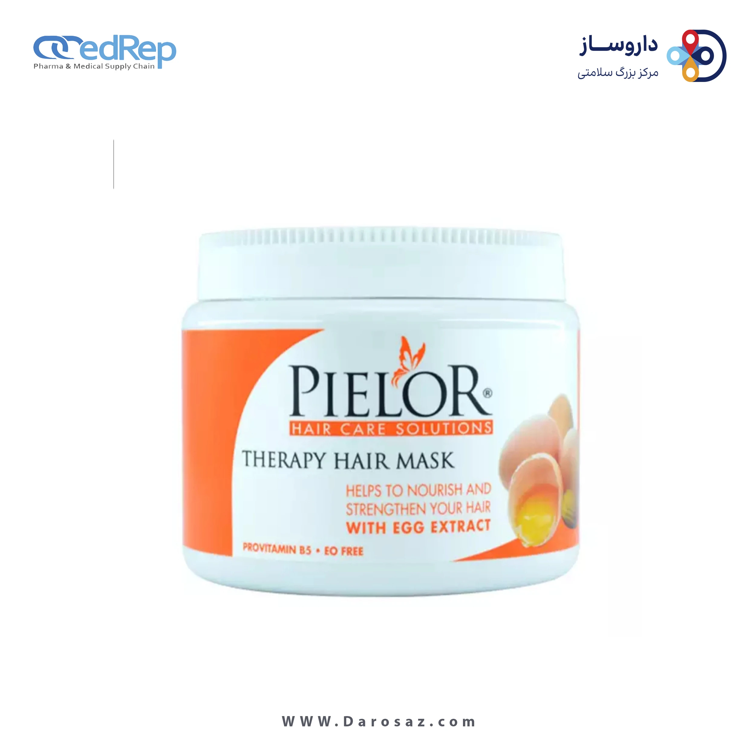 فراورده های حالت دهنده ،نرم کننده وتثبیت کننده آرایش مو (کرمها ، لوسیونها وروغنها) PIELOR HAIR MASK EGG & ALMOND EXTRACT
