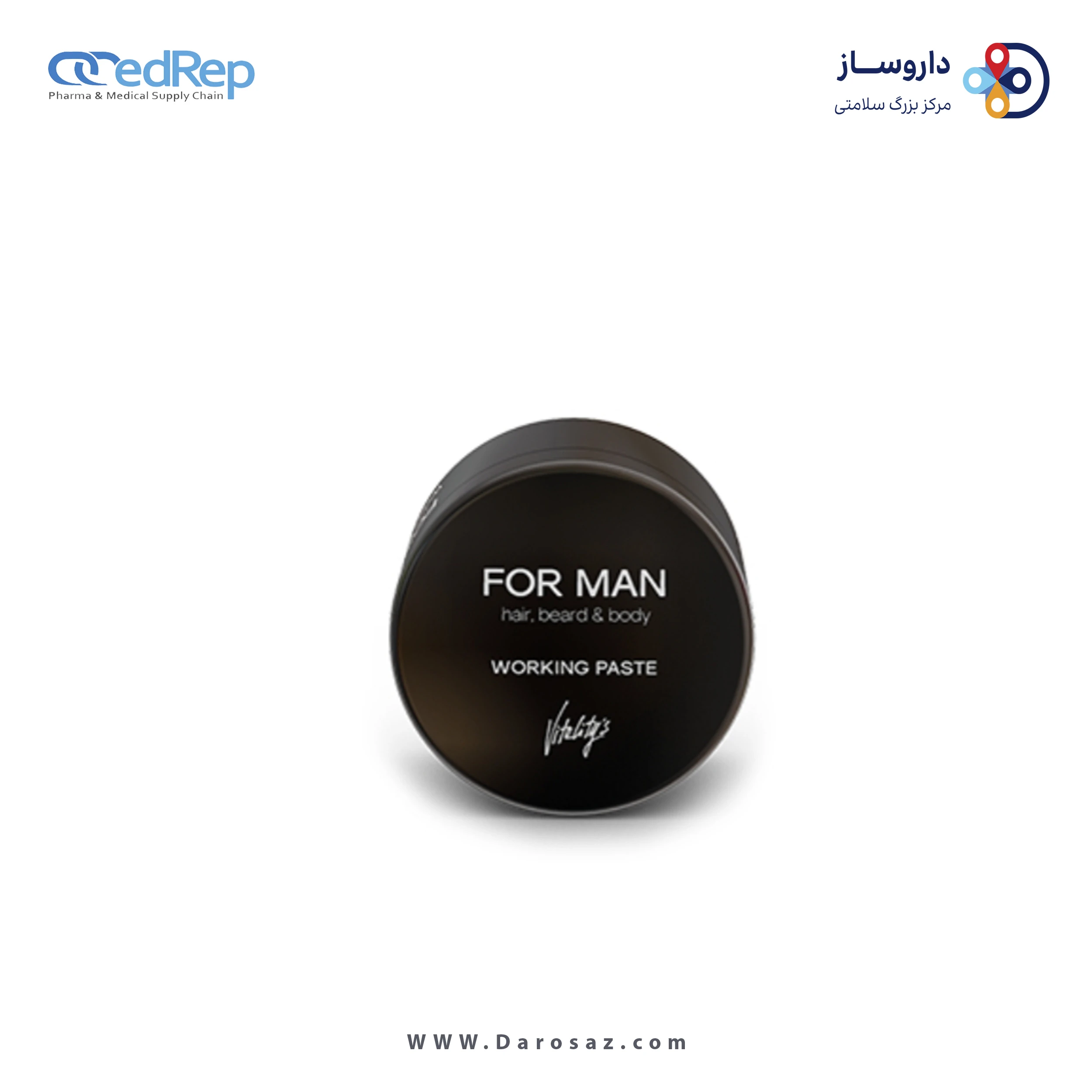 فراورده های حالت دهنده ،نرم کننده وتثبیت کننده آرایش مو (کرمها ، لوسیونها وروغنها) VITALITY'S FOR MAN HAIR BEARD& BODY ‎WORKING PASTE