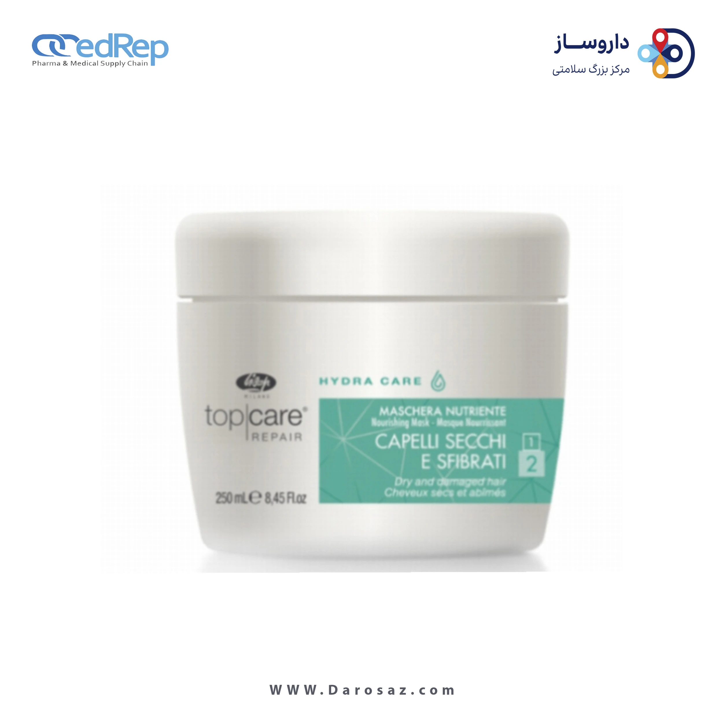 فراورده های حالت دهنده ،نرم کننده وتثبیت کننده آرایش مو (کرمها ، لوسیونها وروغنها) LISAP Top care repair hydra care nourishing mask