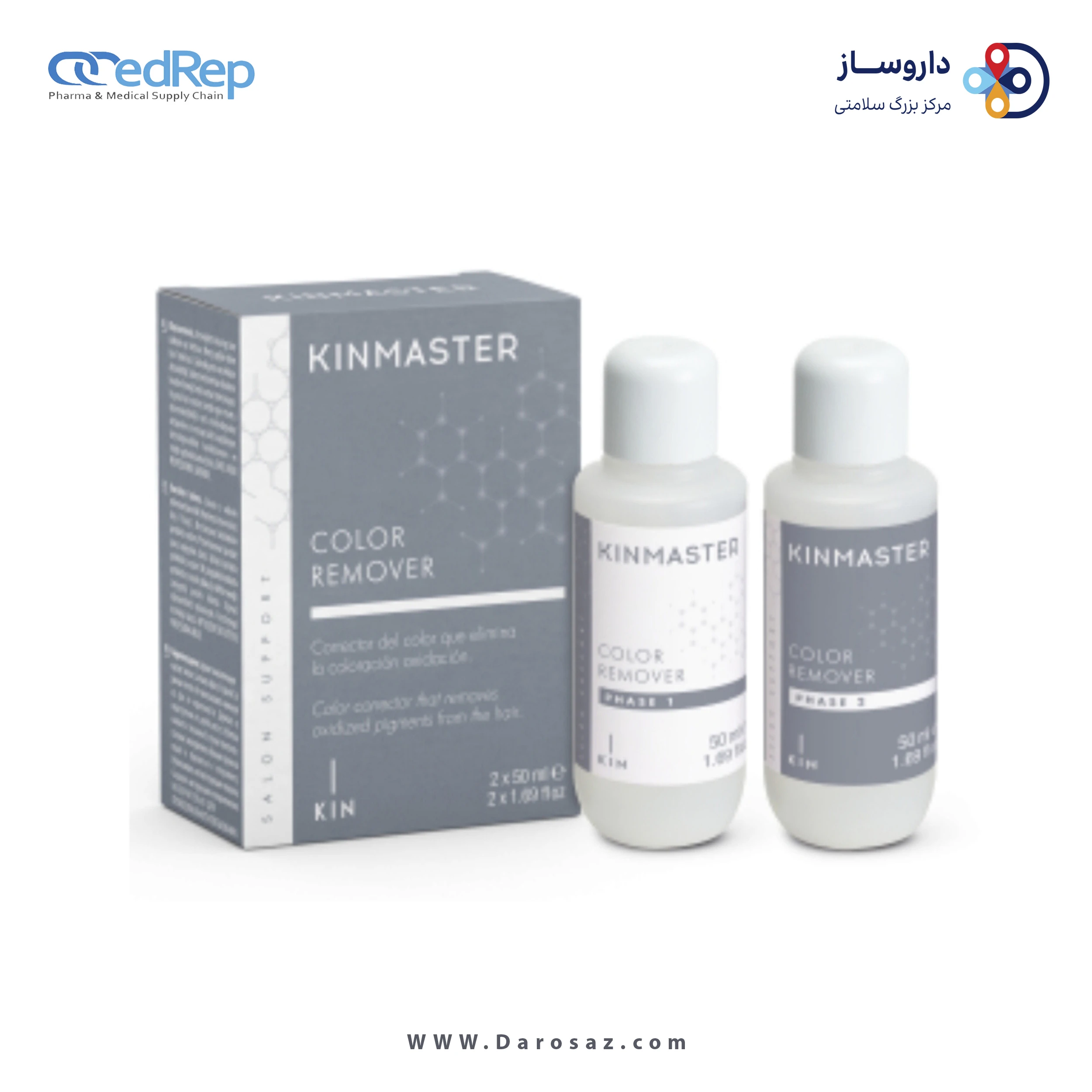 فراورده های حالت دهنده ،نرم کننده وتثبیت کننده آرایش مو (کرمها ، لوسیونها وروغنها) KIN KINMASTER COLOR REMOVER 2 x 50 ML