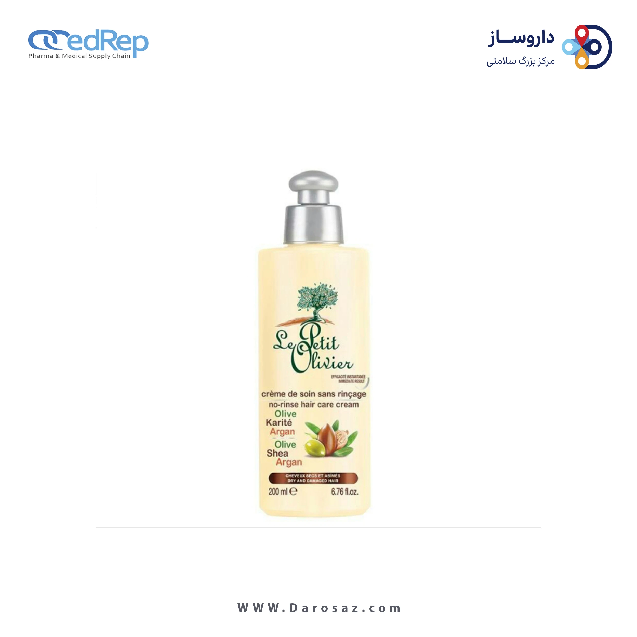 فراورده های حالت دهنده ،نرم کننده وتثبیت کننده آرایش مو (کرمها ، لوسیونها وروغنها) LE PETIT OLIVIER NO RINSE HAIR CARE CREAM OLIVE