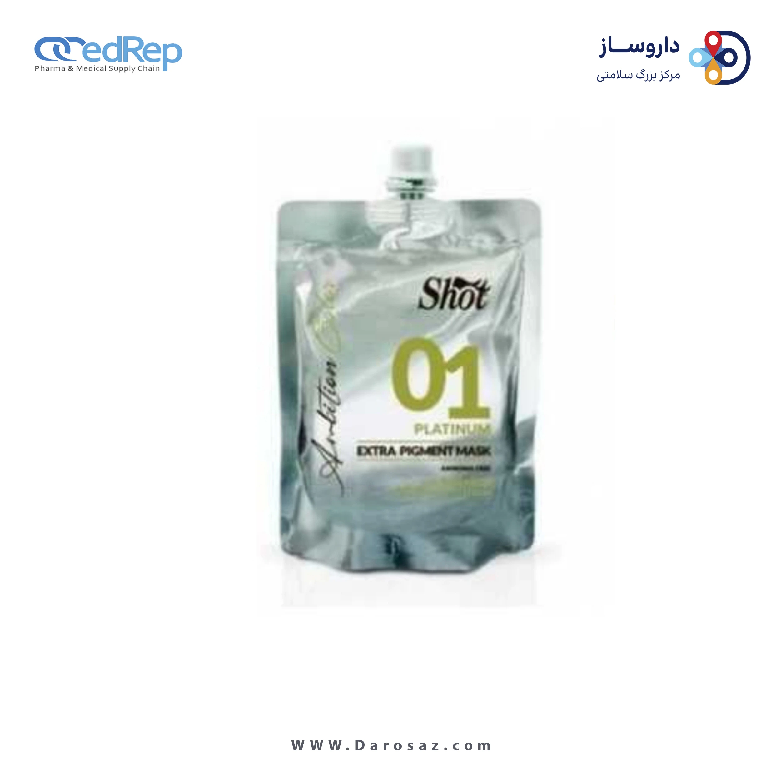 فراورده های حالت دهنده ،نرم کننده وتثبیت کننده آرایش مو (کرمها ، لوسیونها وروغنها) SHOT AMBITION COLOR EXTRA PIGMENT MASK 01 platinum