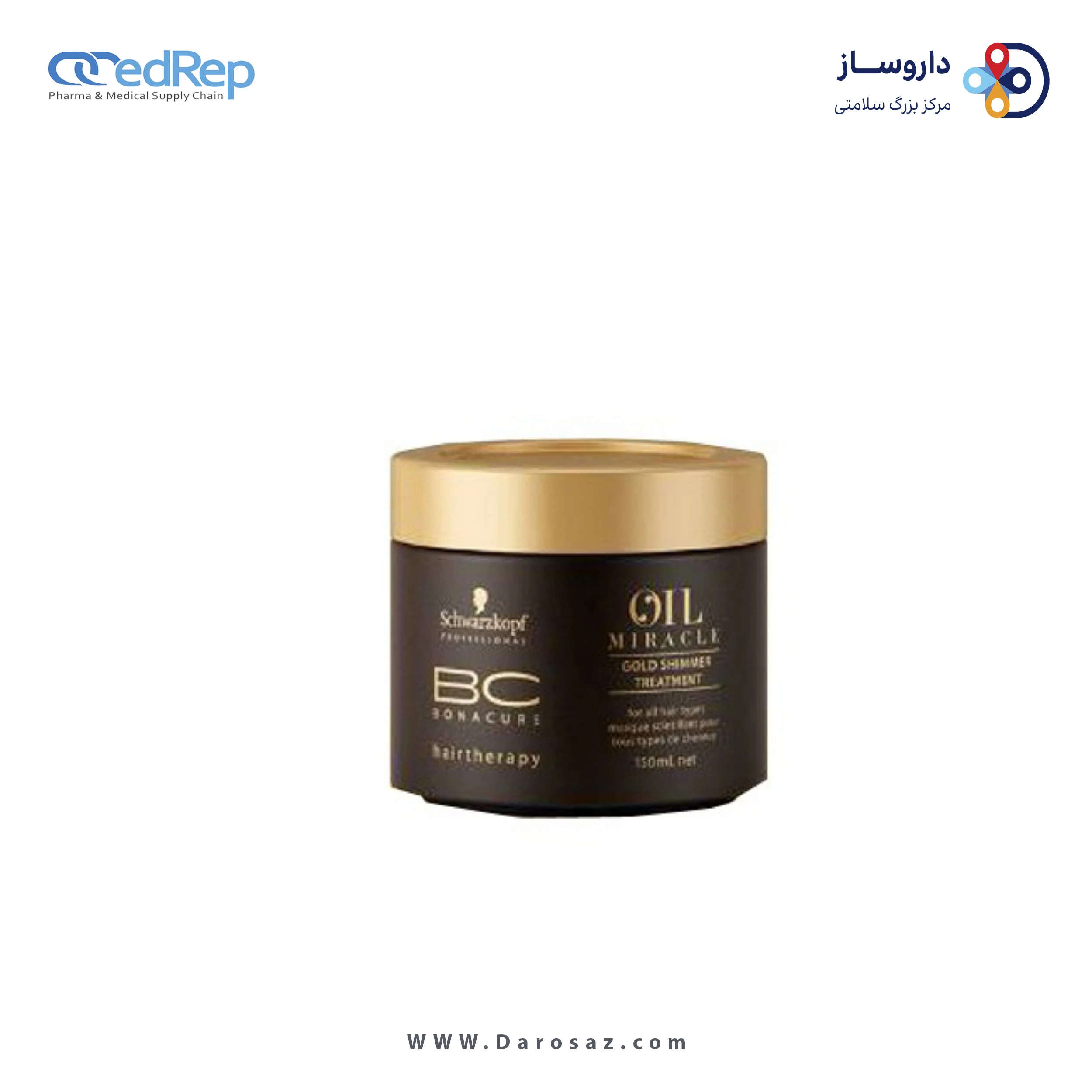 فراورده های حالت دهنده ،نرم کننده وتثبیت کننده آرایش مو (کرمها ، لوسیونها وروغنها) BC BONACURE Hairtherapy oil MIRACIE GOLD SHIMMER TREATMENT for normal to thick hair 150ml