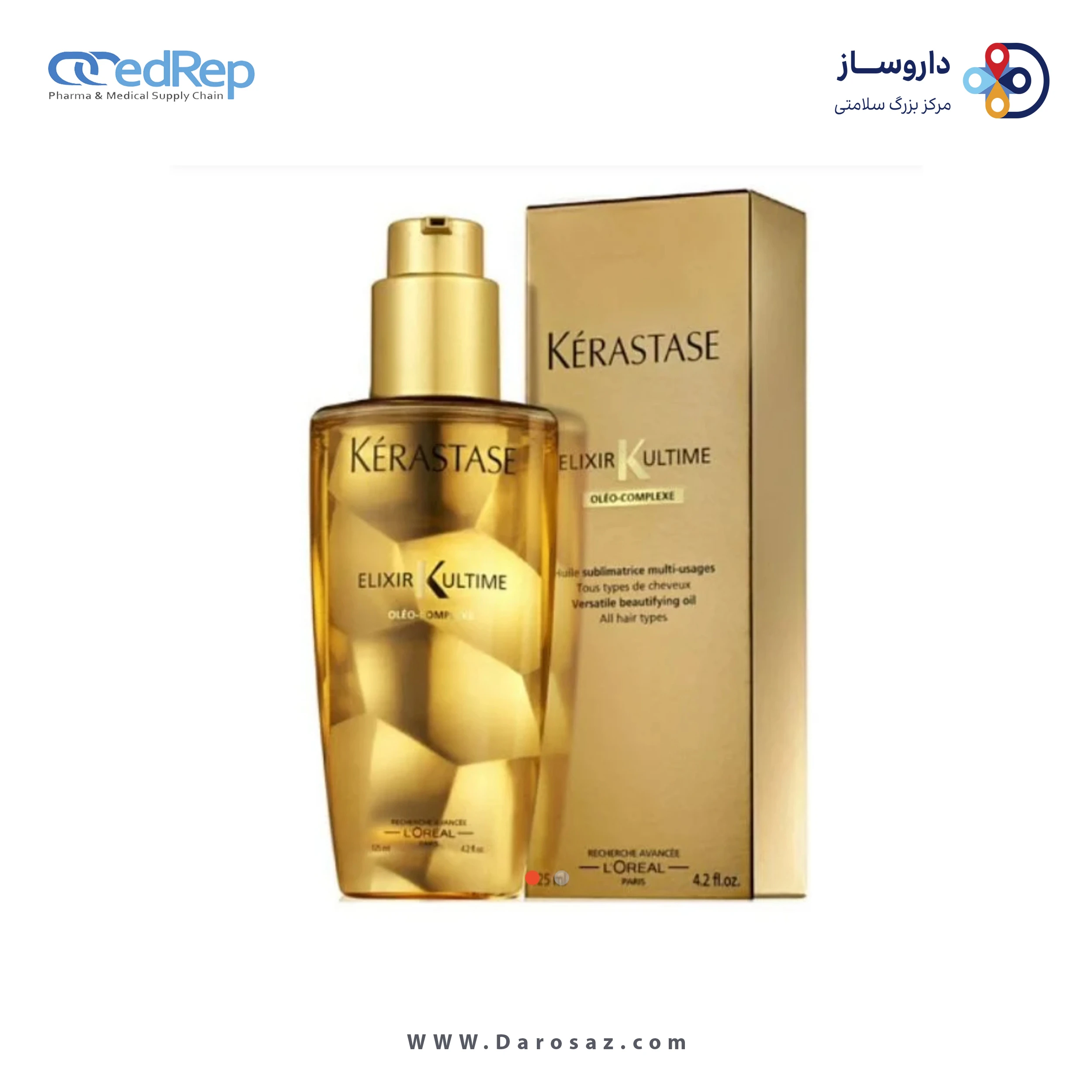 فراورده های حالت دهنده ،نرم کننده وتثبیت کننده آرایش مو (کرمها ، لوسیونها وروغنها) L'OREAL PROFESSIONNEL Kerastase Elixir Kultime Beautifying Oil Masque / All Hair Types 125ml