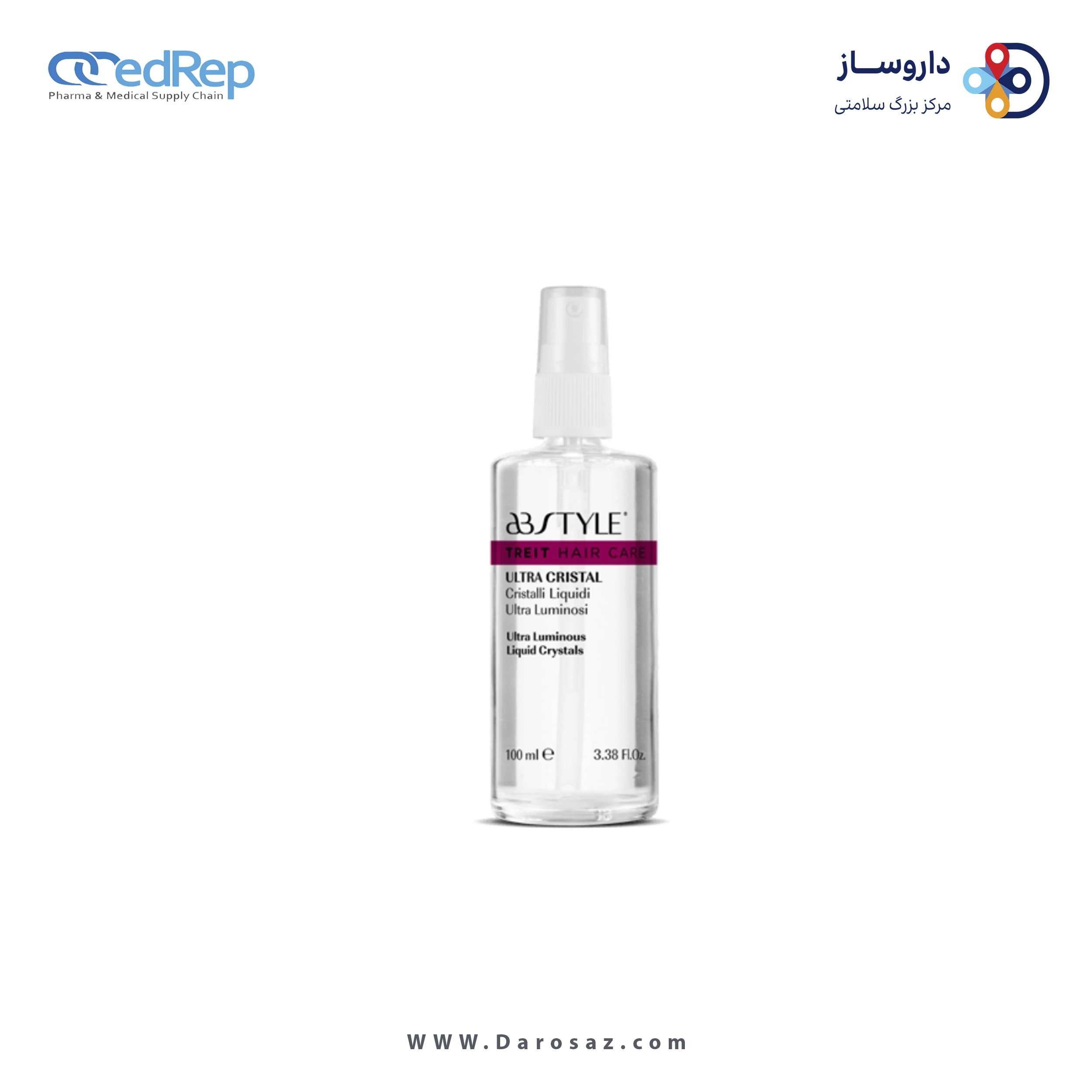 فراورده های حالت دهنده ،نرم کننده وتثبیت کننده آرایش مو (کرمها ، لوسیونها وروغنها) ABSTYLE Ultra Cristal ultra luminous liquid cristals