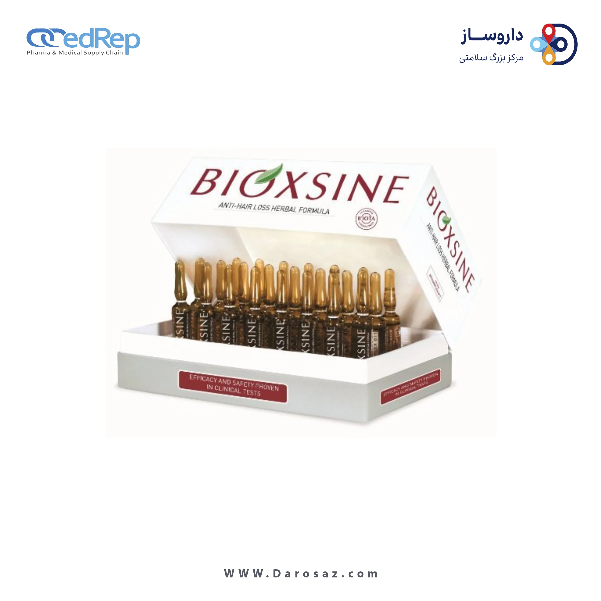 فراورده های حالت دهنده ،نرم کننده وتثبیت کننده آرایش مو (کرمها ، لوسیونها وروغنها) BIOXSINE Anti hair loss herbal serum