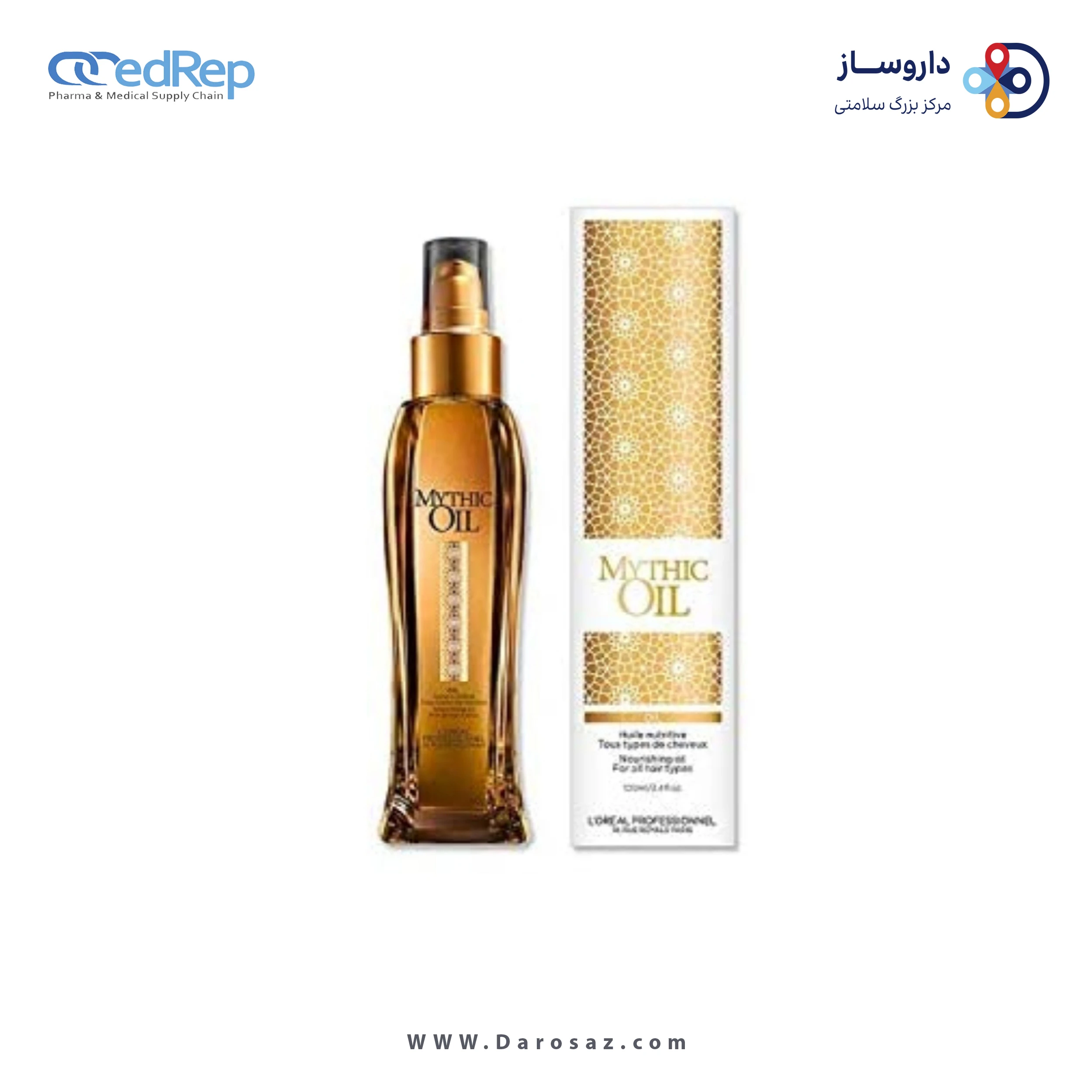 فراورده های حالت دهنده ،نرم کننده وتثبیت کننده آرایش مو (کرمها ، لوسیونها وروغنها) L'OREAL PROFESSIONNEL MYTHIC OIL OIL NOURISHING OIL FOR ALL HAIR TYPES