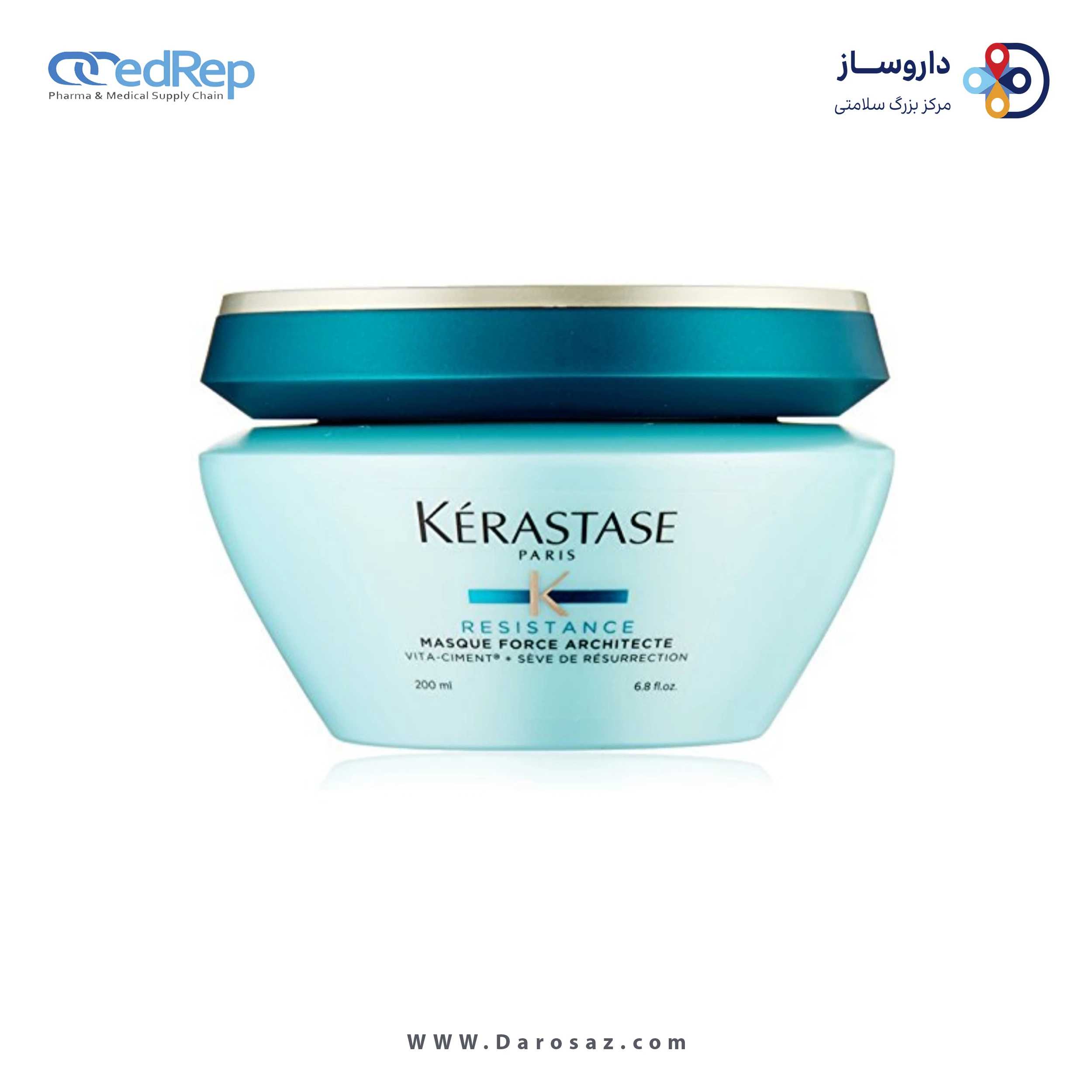 فراورده های حالت دهنده ،نرم کننده وتثبیت کننده آرایش مو (کرمها ، لوسیونها وروغنها) KERASTASE Resistence Masque Force Architecte Reconstructing Masque Brittle Very Damaged Hair Split 200ml