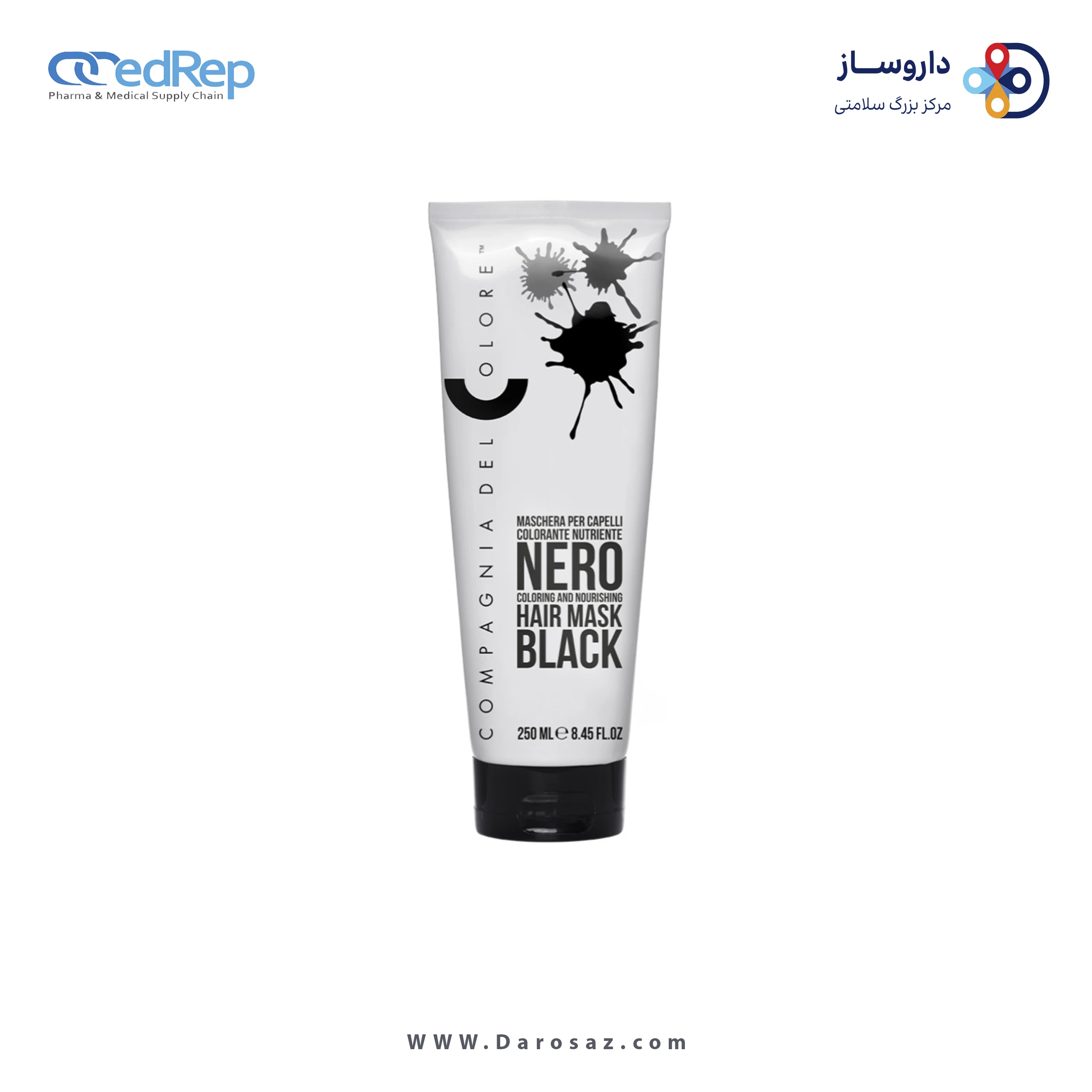 فراورده های حالت دهنده ،نرم کننده وتثبیت کننده آرایش مو (کرمها ، لوسیونها وروغنها) COMPAGNIA DEL COLORE nourishing color mask Black