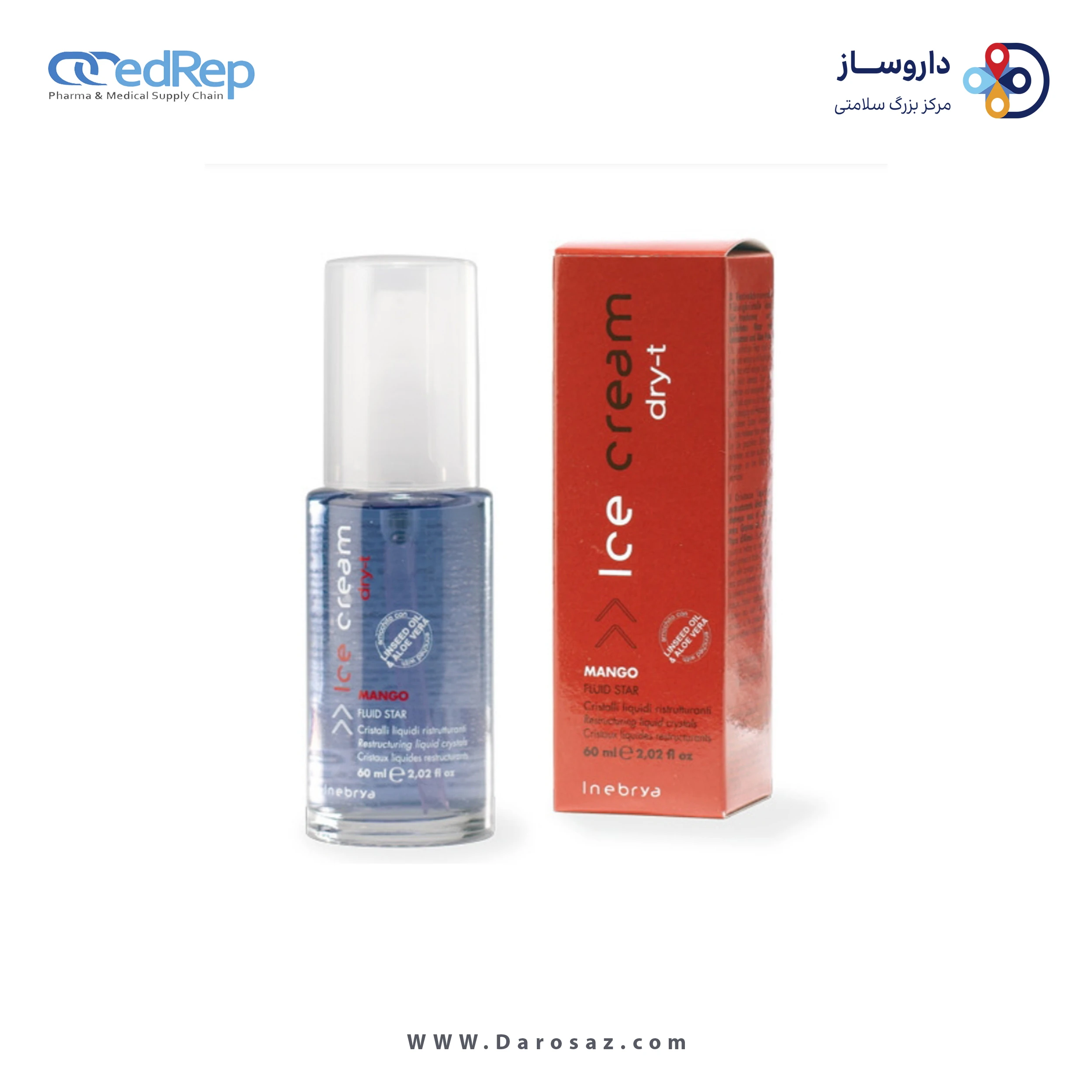 فراورده های حالت دهنده ،نرم کننده وتثبیت کننده آرایش مو (کرمها ، لوسیونها وروغنها) INEBRYA Crystal Serum Fluid Star 10*12ml