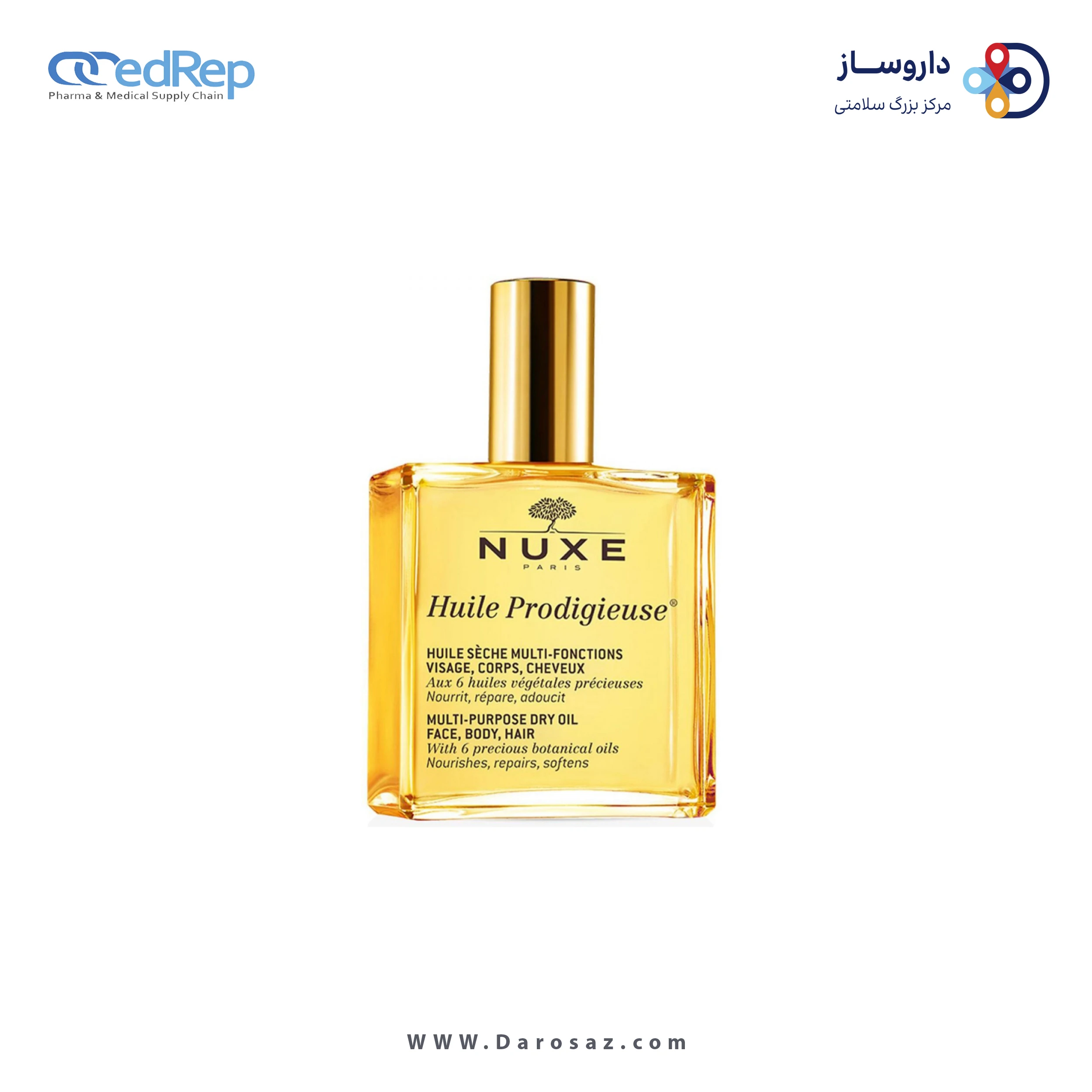فراورده های حالت دهنده ،نرم کننده وتثبیت کننده آرایش مو (کرمها ، لوسیونها وروغنها) NUXE Huile Prodigieuse (50ml) 100ml