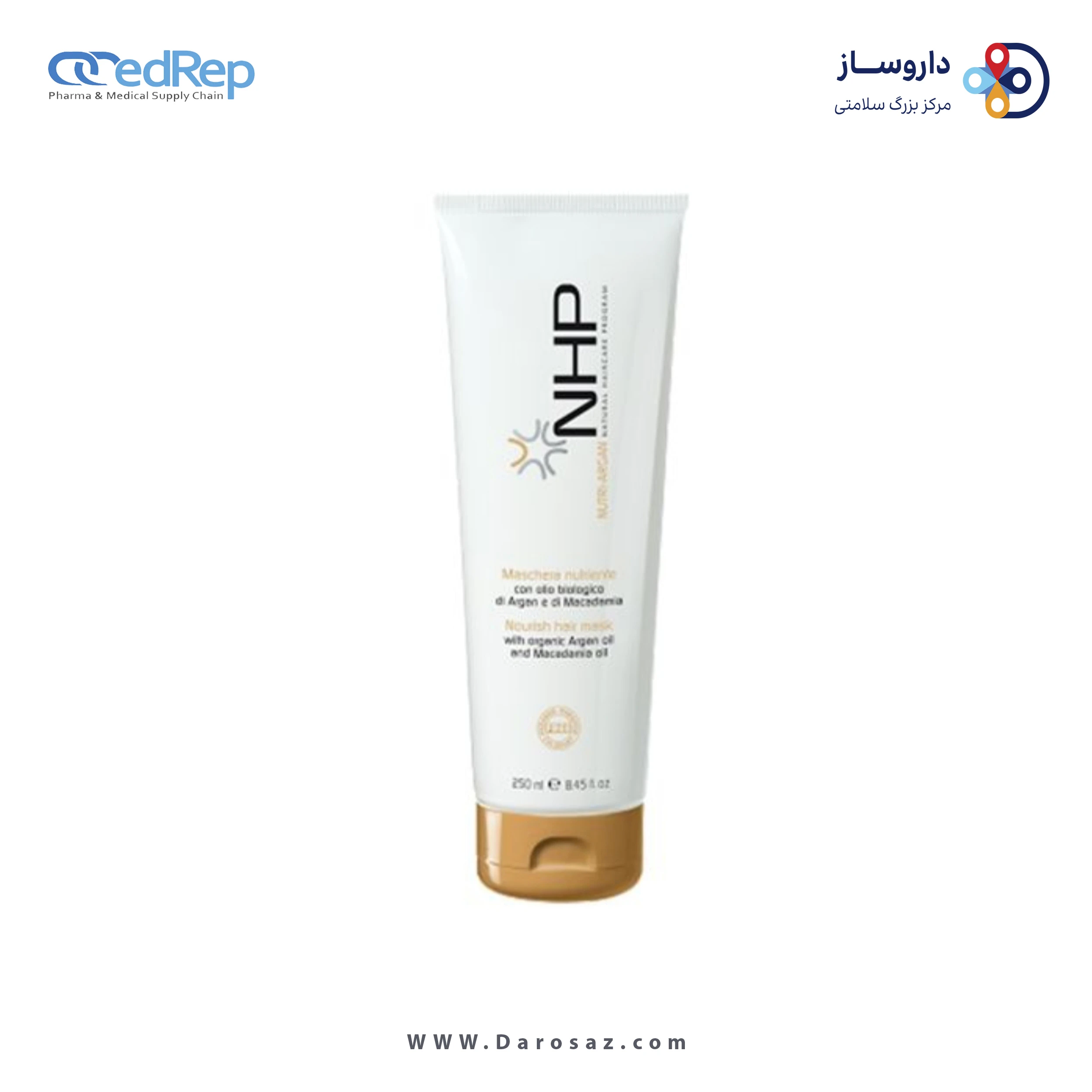 فراورده های حالت دهنده ،نرم کننده وتثبیت کننده آرایش مو (کرمها ، لوسیونها وروغنها) NHP NUTRI ARGAN‏ ‏‎ NOURISH ‎HAIR MASK MASCHERA NUTRIENTE 250 ML