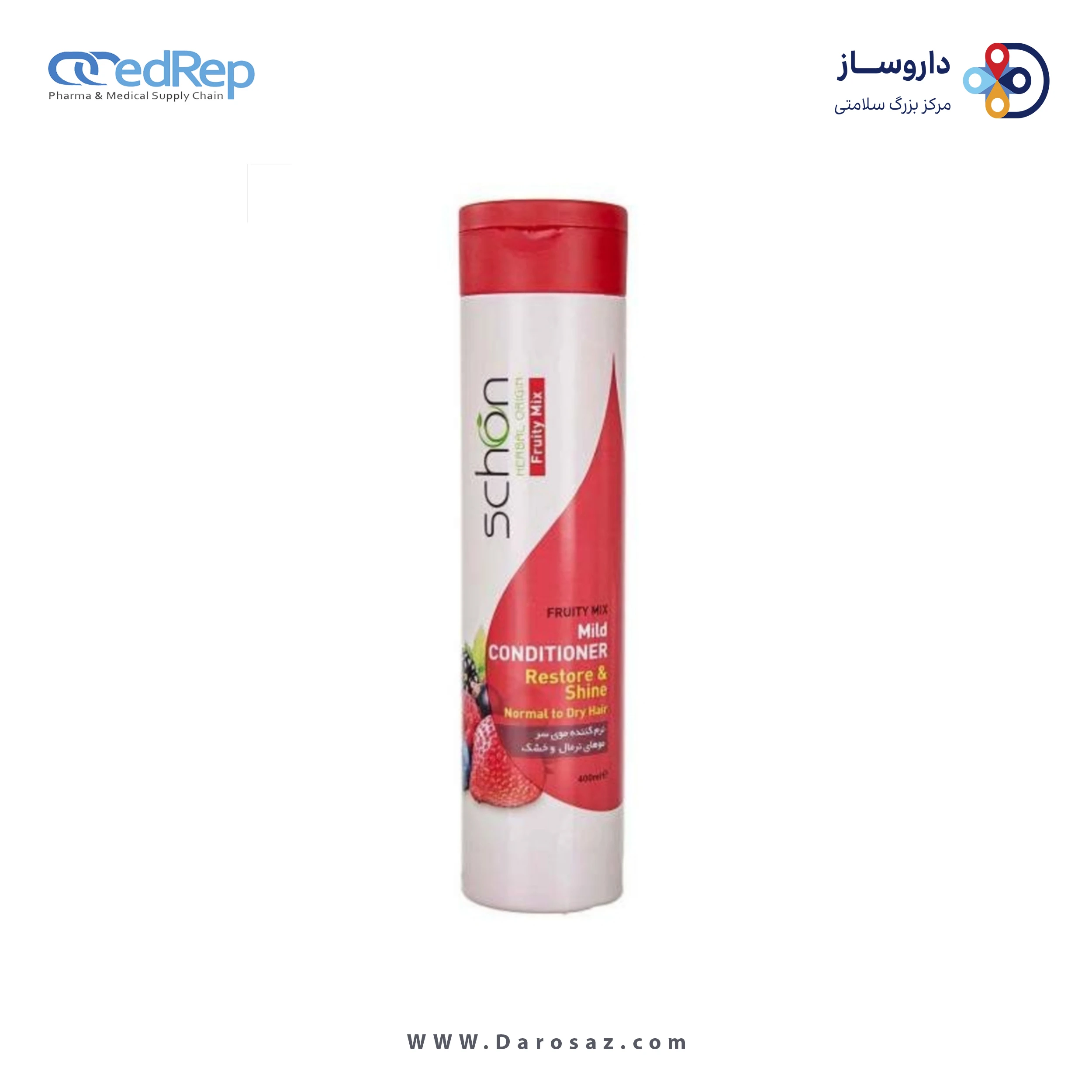 فراورده های حالت دهنده ،نرم کننده وتثبیت کننده آرایش مو (کرمها ، لوسیونها وروغنها) SCHON conditioner ( fruity mix ) 400ml  tube