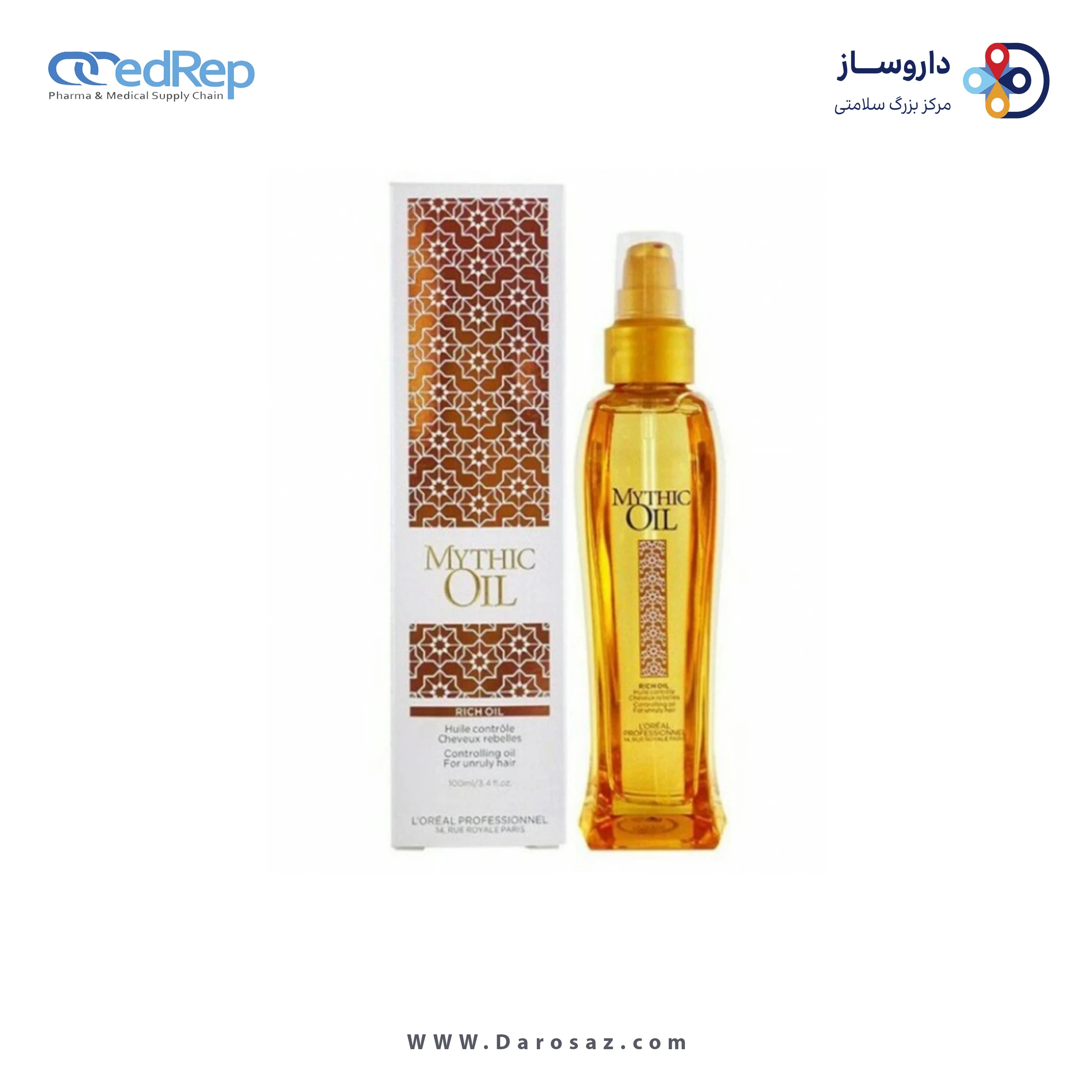 فراورده های حالت دهنده ،نرم کننده وتثبیت کننده آرایش مو (کرمها ، لوسیونها وروغنها) L'OREAL PROFESSIONNEL Mythic Oil Controlling Oil For Unruly Hair ۱۰۰ ml