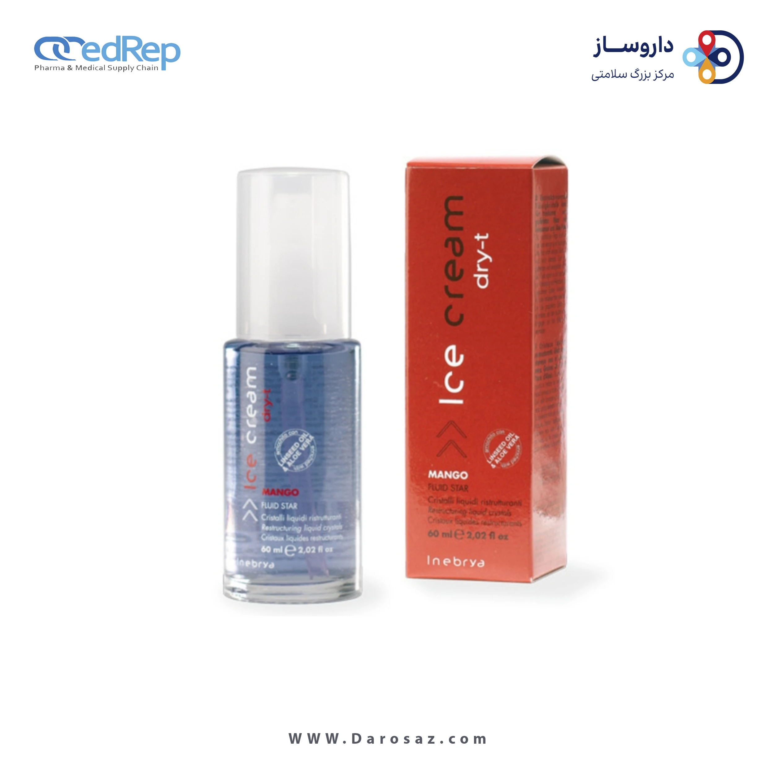 فراورده های حالت دهنده ،نرم کننده وتثبیت کننده آرایش مو (کرمها ، لوسیونها وروغنها) INEBRYA Crystal Serum 60ml