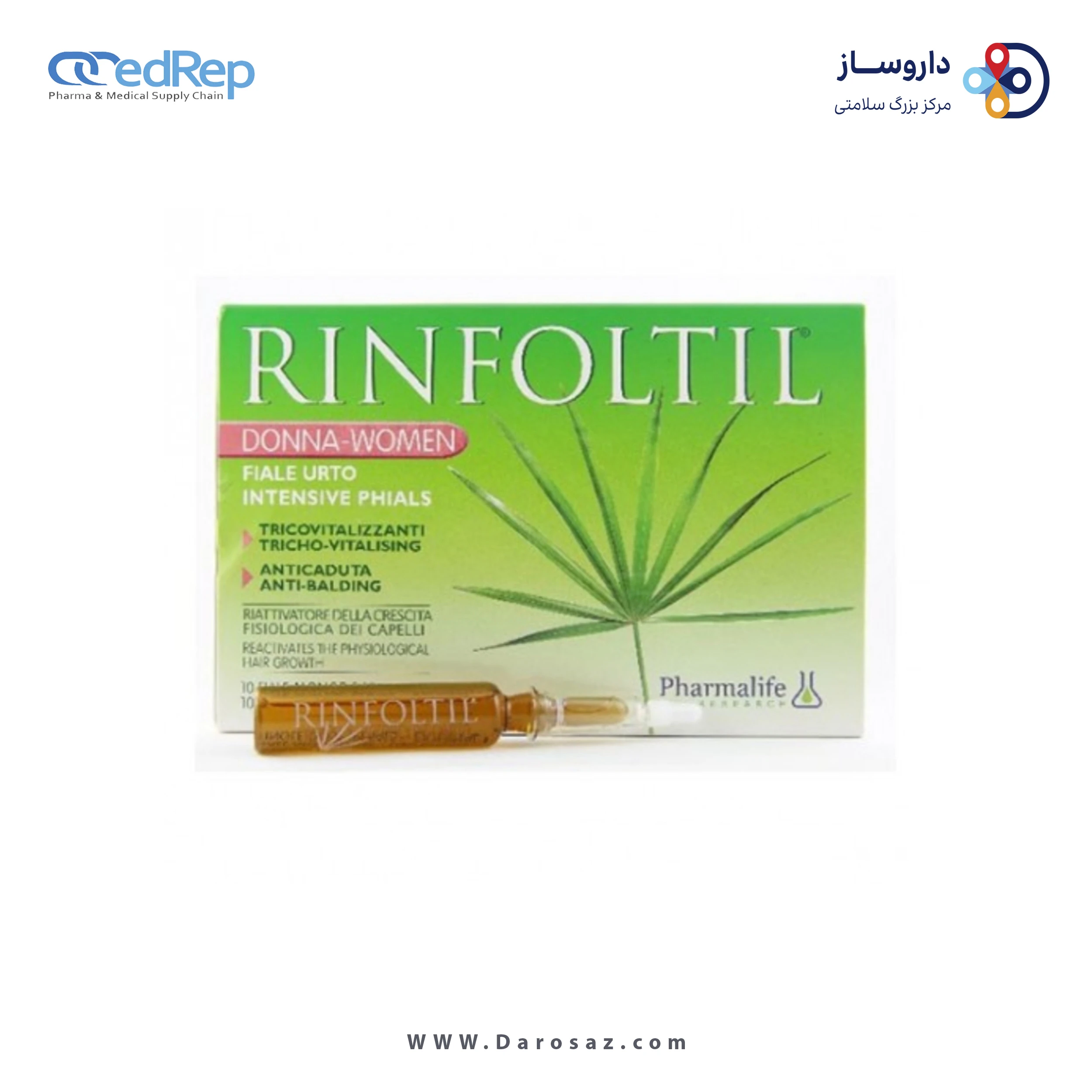 فراورده های حالت دهنده ،نرم کننده وتثبیت کننده آرایش مو (کرمها ، لوسیونها وروغنها) PHARMALIFE RINFOLTIL WOMEN INTENSIVE PHAIALS