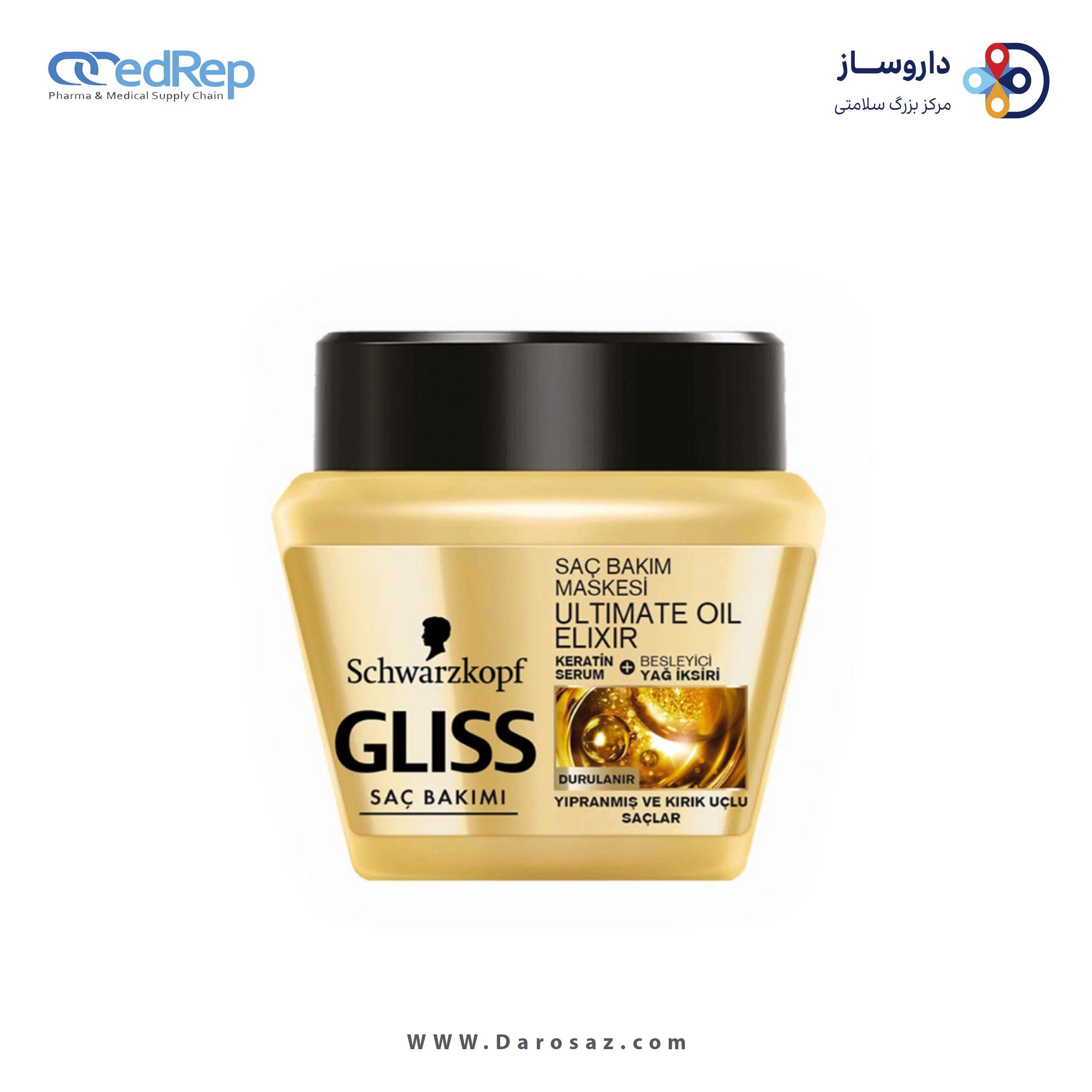فراورده های حالت دهنده ،نرم کننده وتثبیت کننده آرایش مو (کرمها ، لوسیونها وروغنها) GLISS TREATMENT JAR ULTIMATE OIL ELIXIR