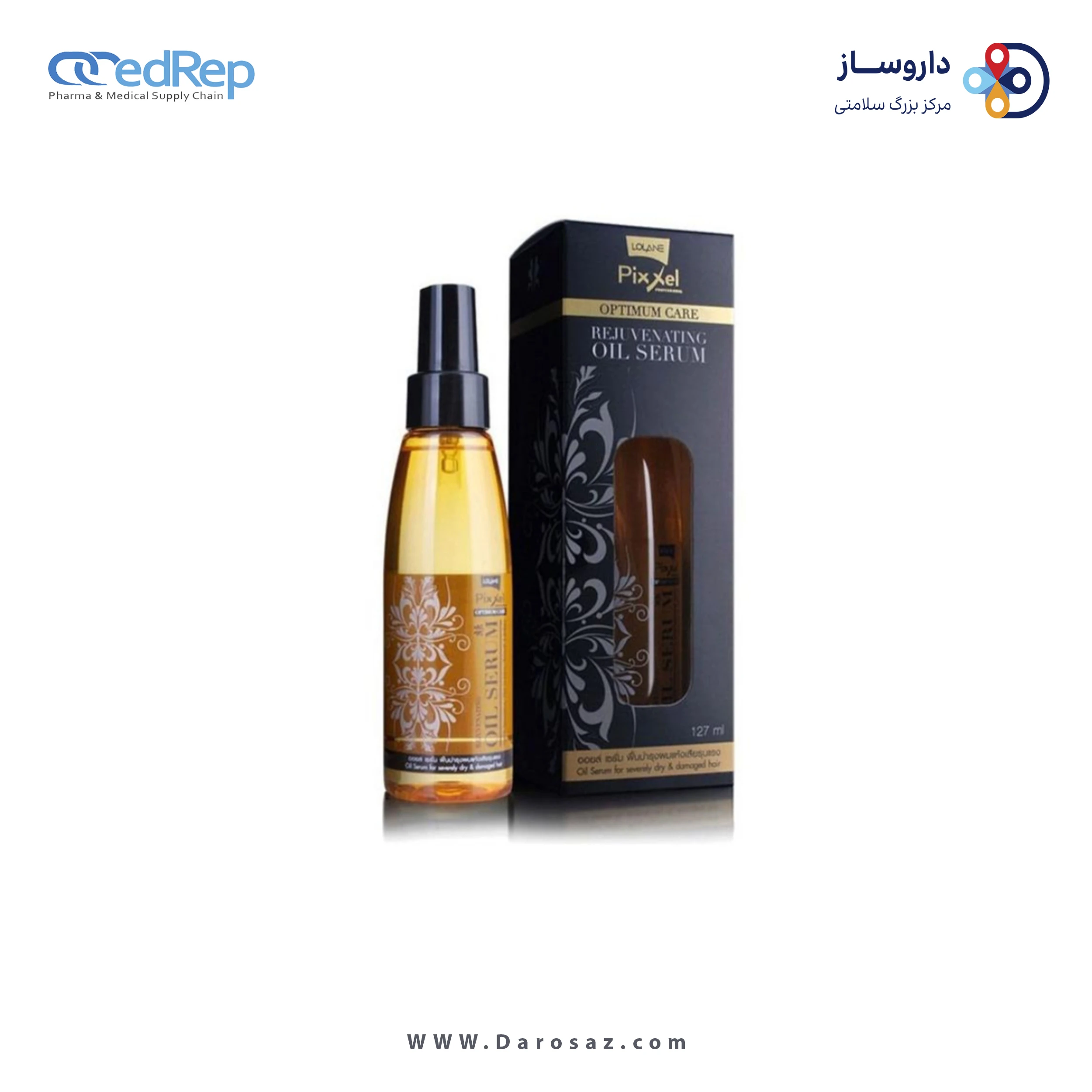 فراورده های حالت دهنده ،نرم کننده وتثبیت کننده آرایش مو (کرمها ، لوسیونها وروغنها) LOLANE LoLane PIXXEL OPTIMUM CARE REJUVENATE OIL SERM 127ML