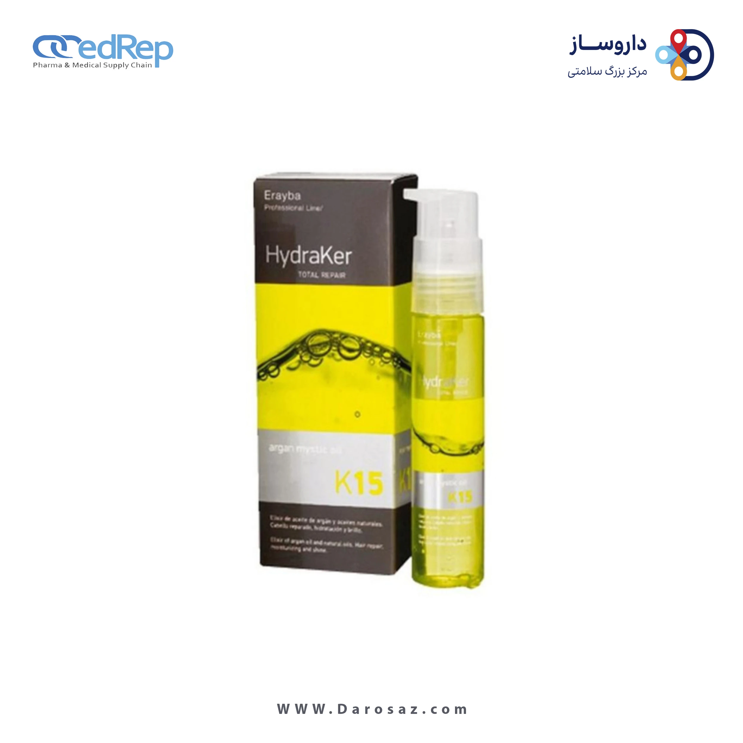 فراورده های حالت دهنده ،نرم کننده وتثبیت کننده آرایش مو (کرمها ، لوسیونها وروغنها) ERAYBA HydraKer Argan Mystic Oil 50 ml