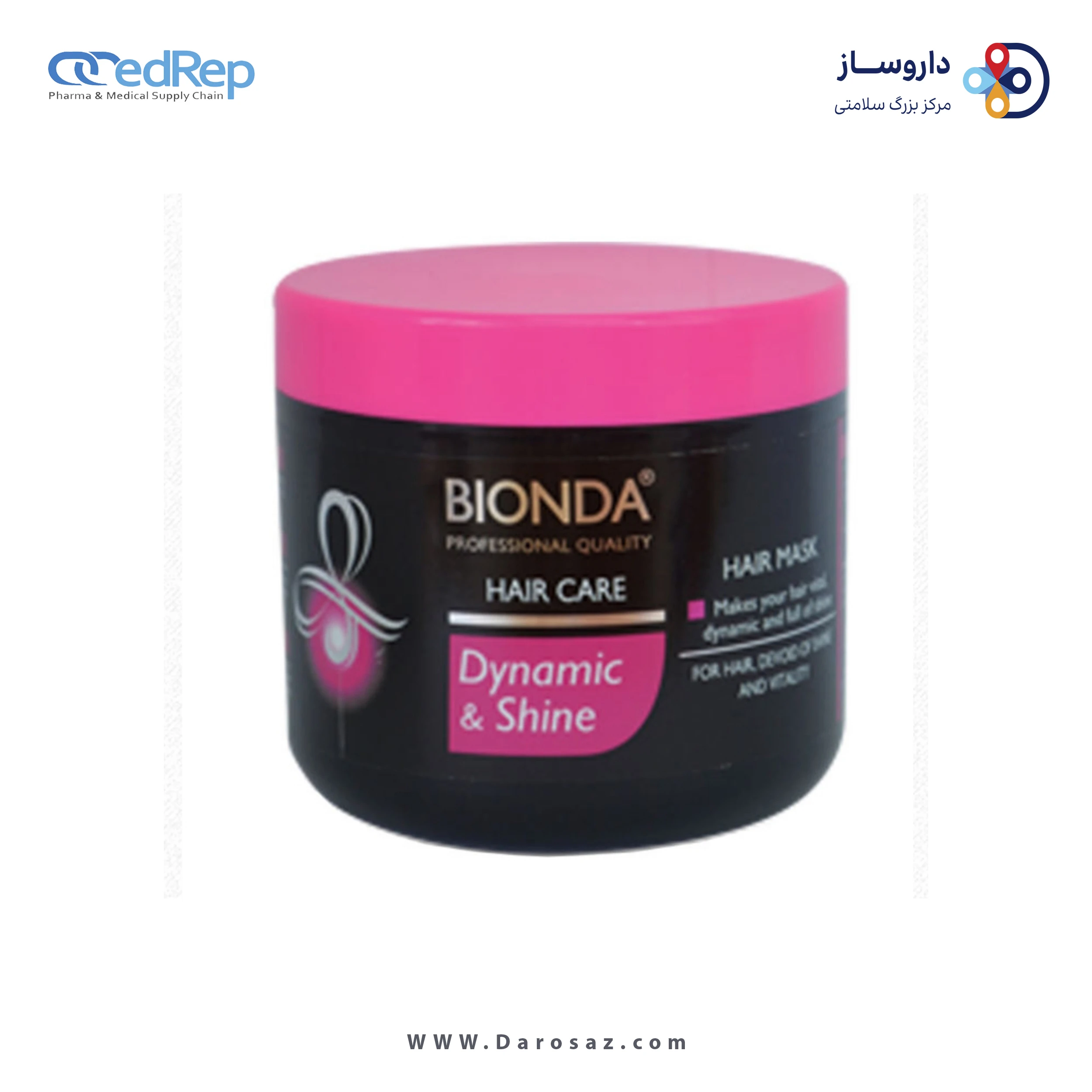 فراورده های حالت دهنده ،نرم کننده وتثبیت کننده آرایش مو (کرمها ، لوسیونها وروغنها) BIONDA HAIR MASK HAIR CARE DYNAMIC & SHINE 500ml