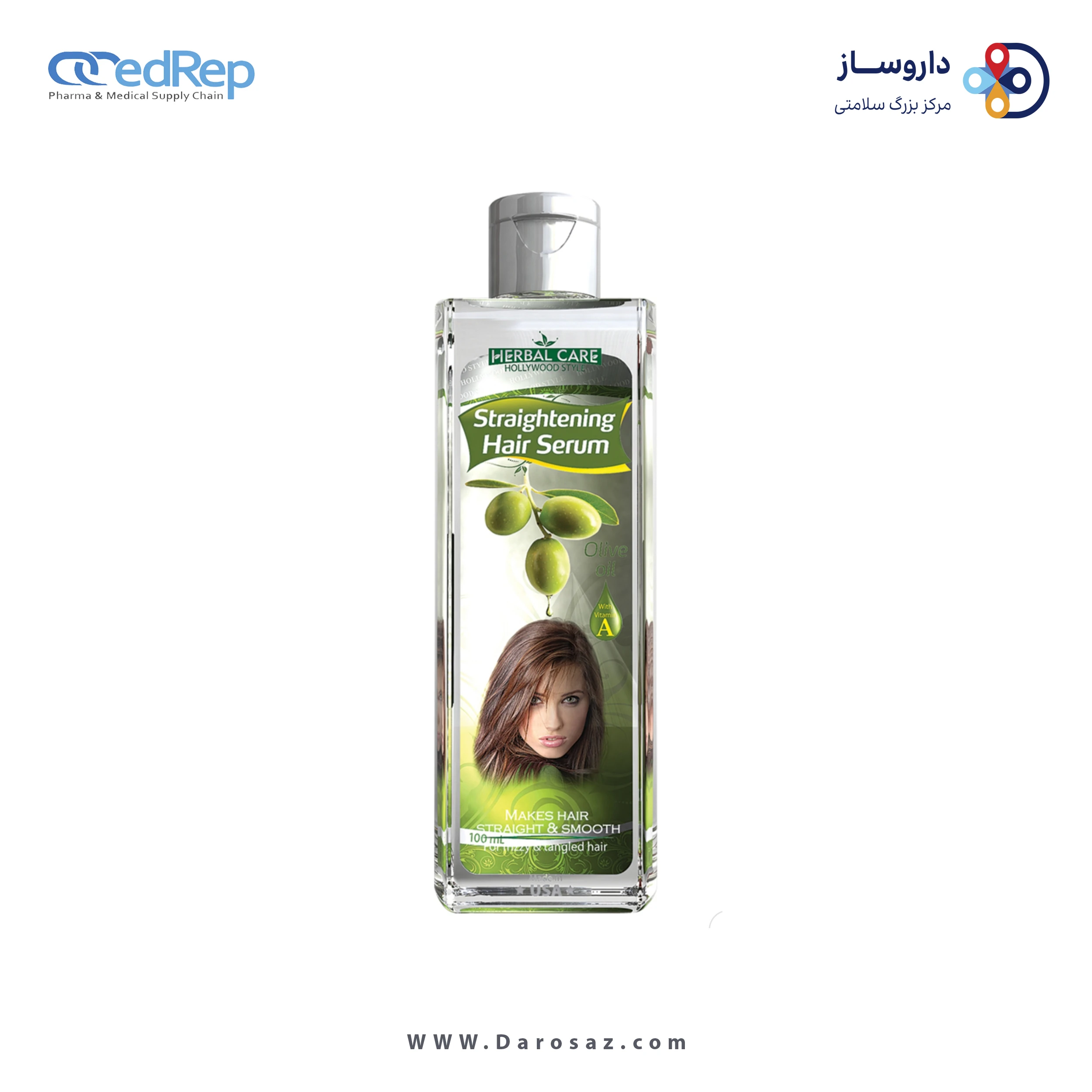 فراورده های حالت دهنده ،نرم کننده وتثبیت کننده آرایش مو (کرمها ، لوسیونها وروغنها) HOLLYWOOD STYLE Straightening Hair Serum