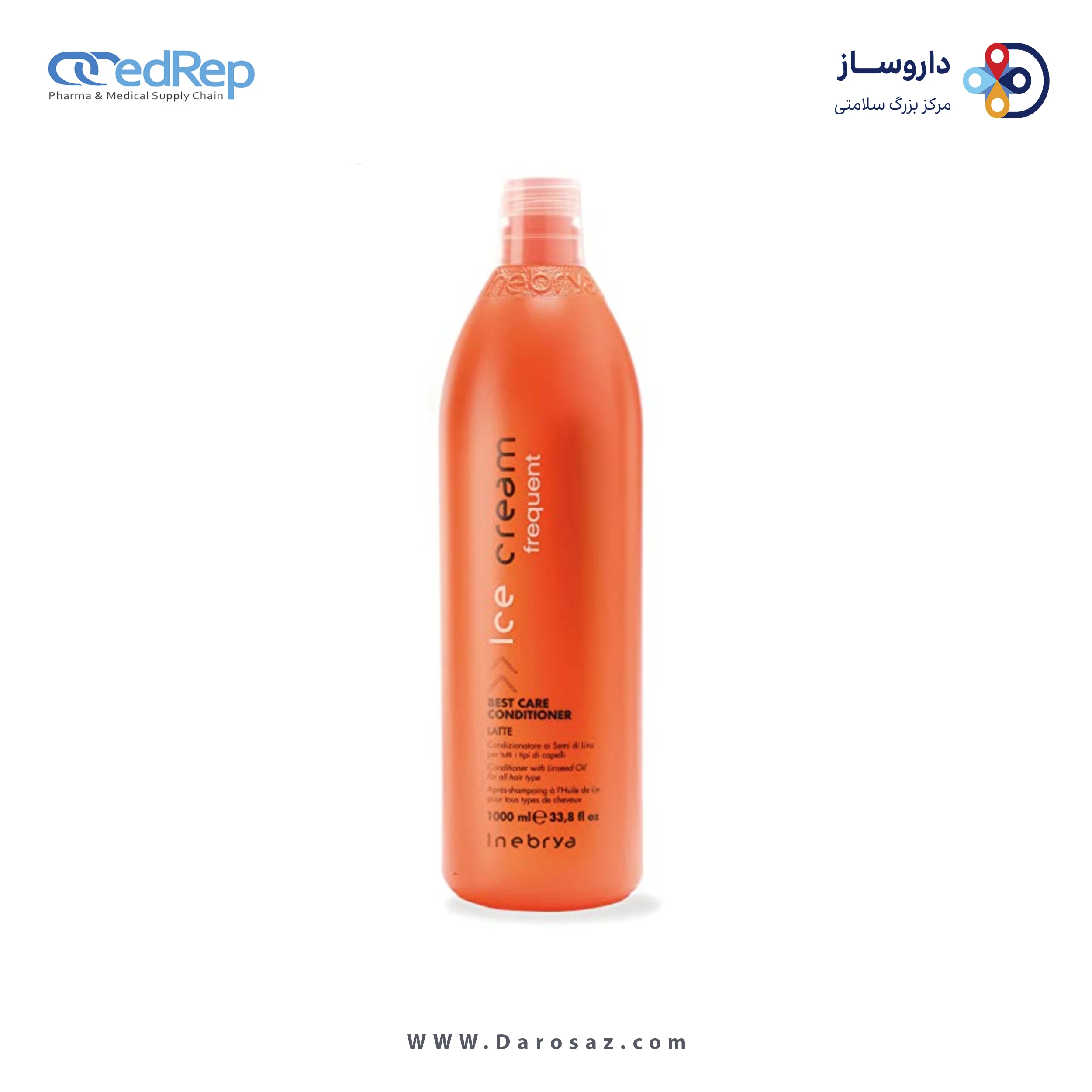 فراورده های حالت دهنده ،نرم کننده وتثبیت کننده آرایش مو (کرمها ، لوسیونها وروغنها) INEBRYA Hair Cream Best Care Conditioner