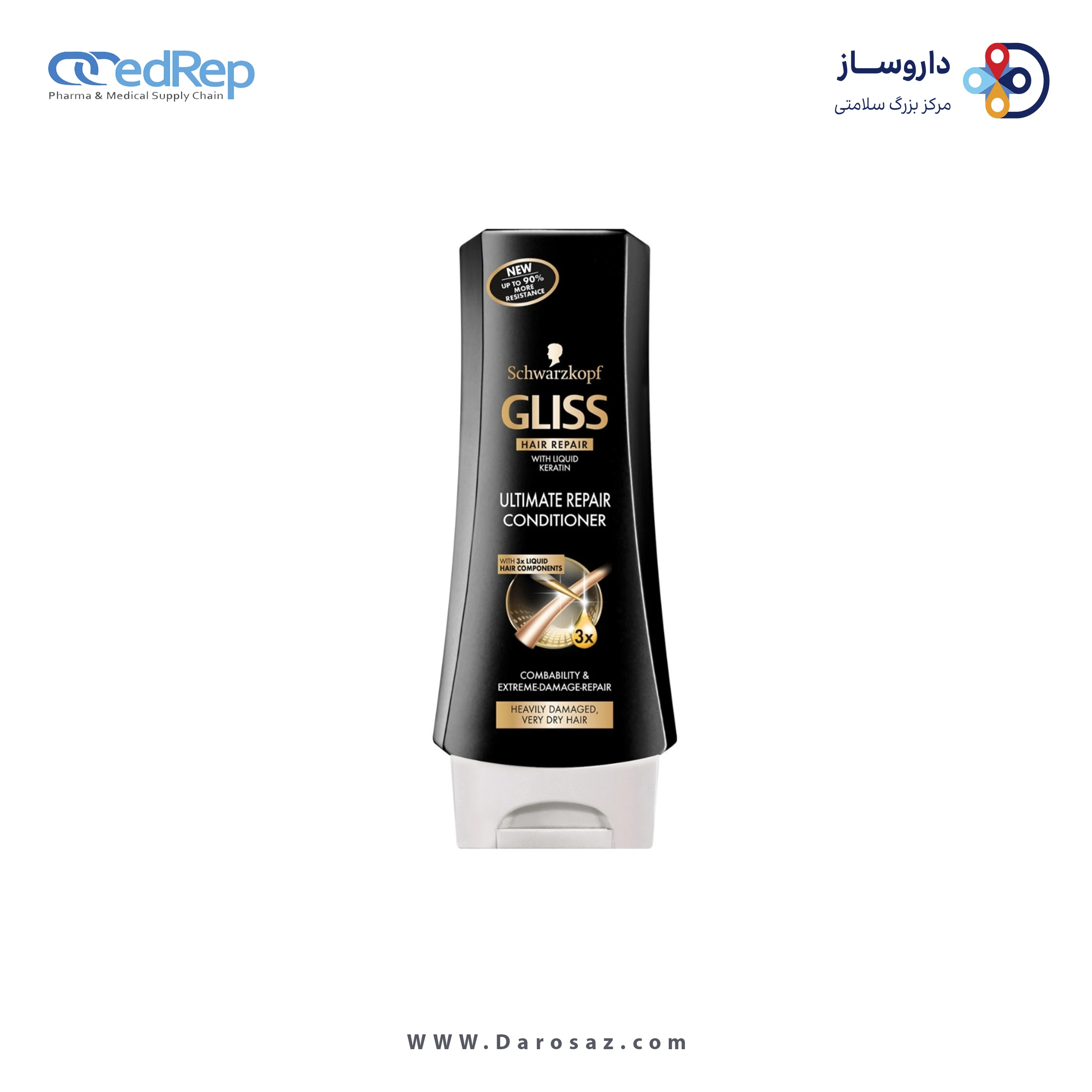 فراورده های حالت دهنده ،نرم کننده وتثبیت کننده آرایش مو (کرمها ، لوسیونها وروغنها) GLISS Express repair conditioner ULTIMATE REPAIR packaging 02
