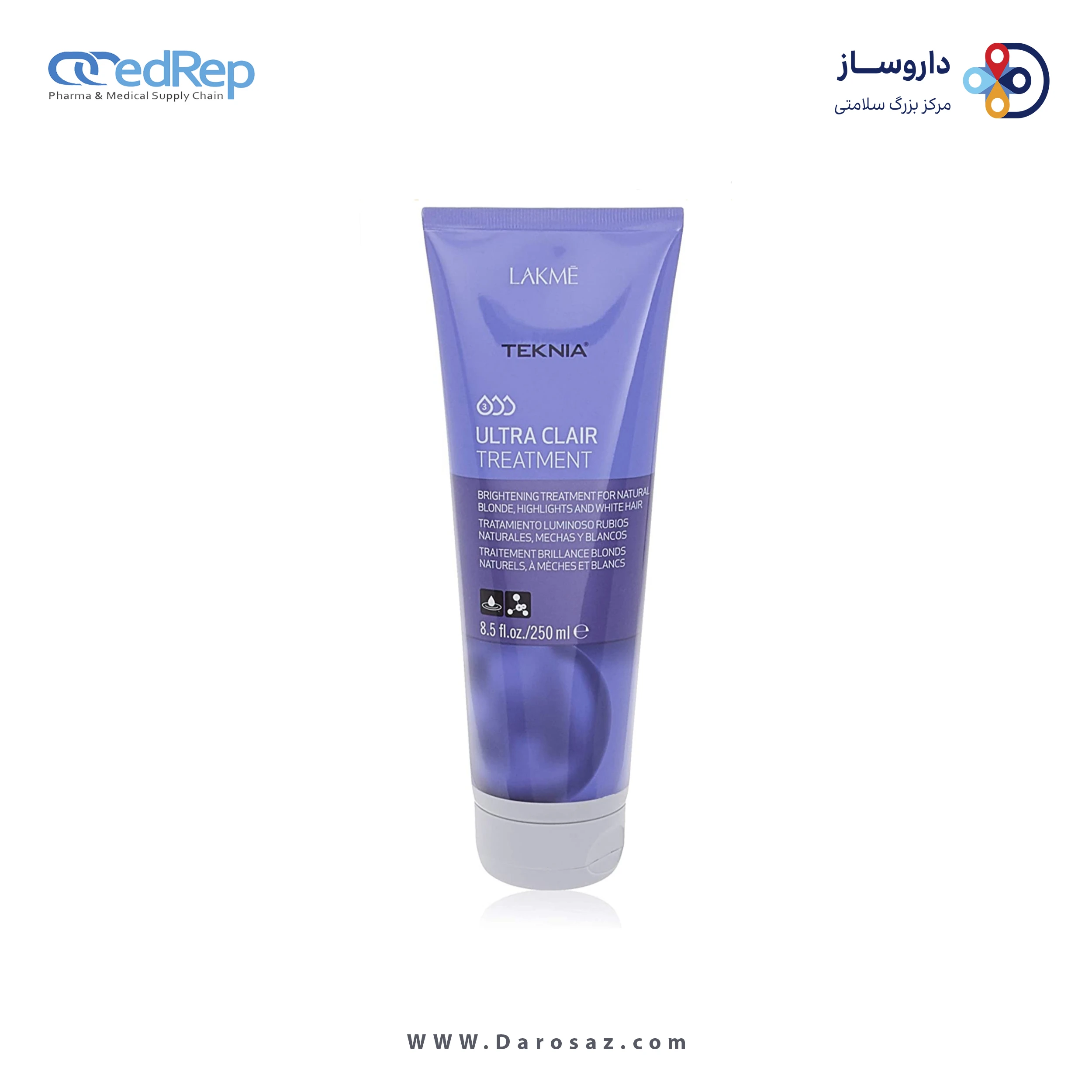 فراورده های حالت دهنده ،نرم کننده وتثبیت کننده آرایش مو (کرمها ، لوسیونها وروغنها) LAKME N.TEKNIA ULTRA BLONDE (CLAIR) TREATMENT ماسک مو GOLD 250 ML