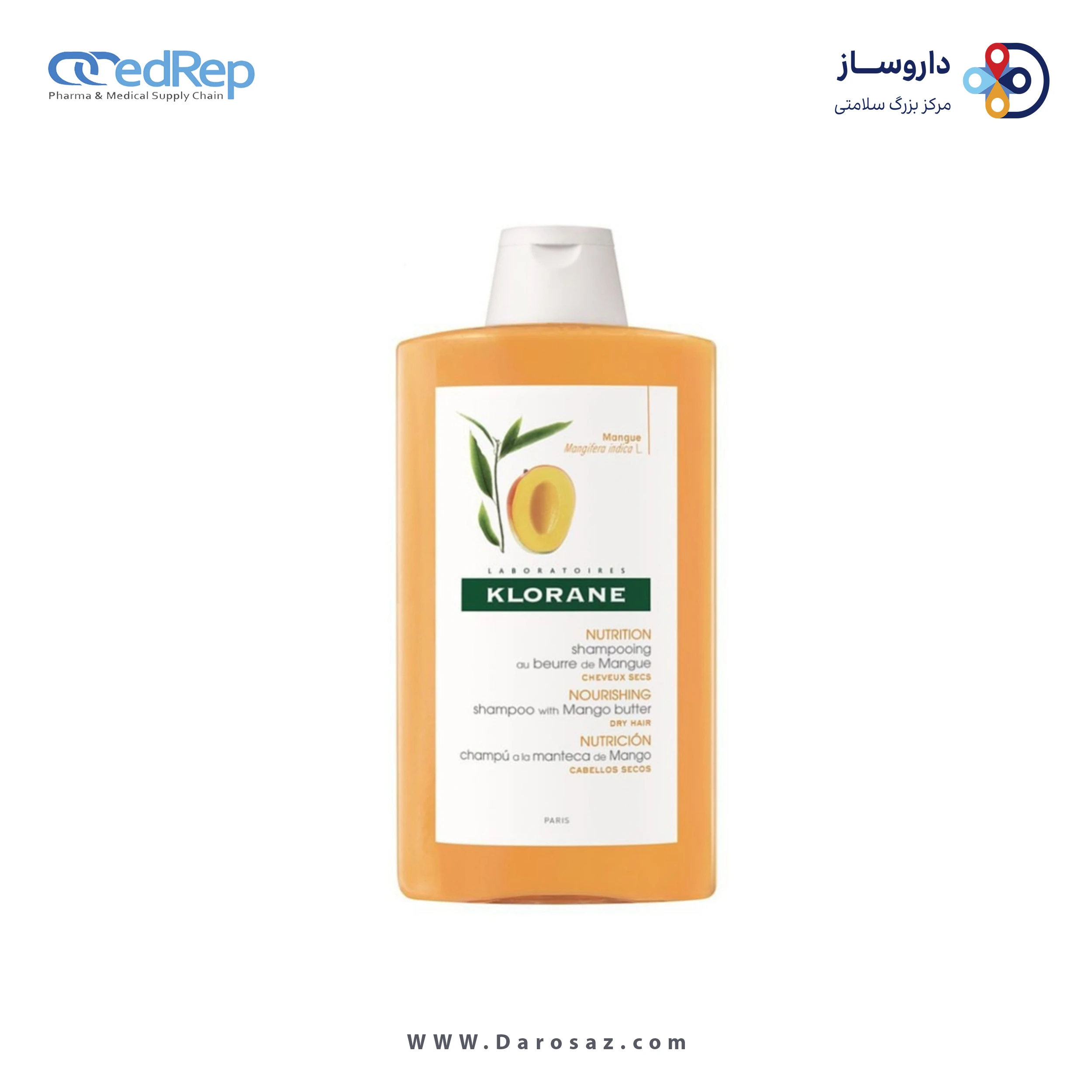 فراورده های حالت دهنده ،نرم کننده وتثبیت کننده آرایش مو (کرمها ، لوسیونها وروغنها) KLORANE NOURISHING LEAVE IN CREAM WITH MANGO BUTTER –DRY HAIR