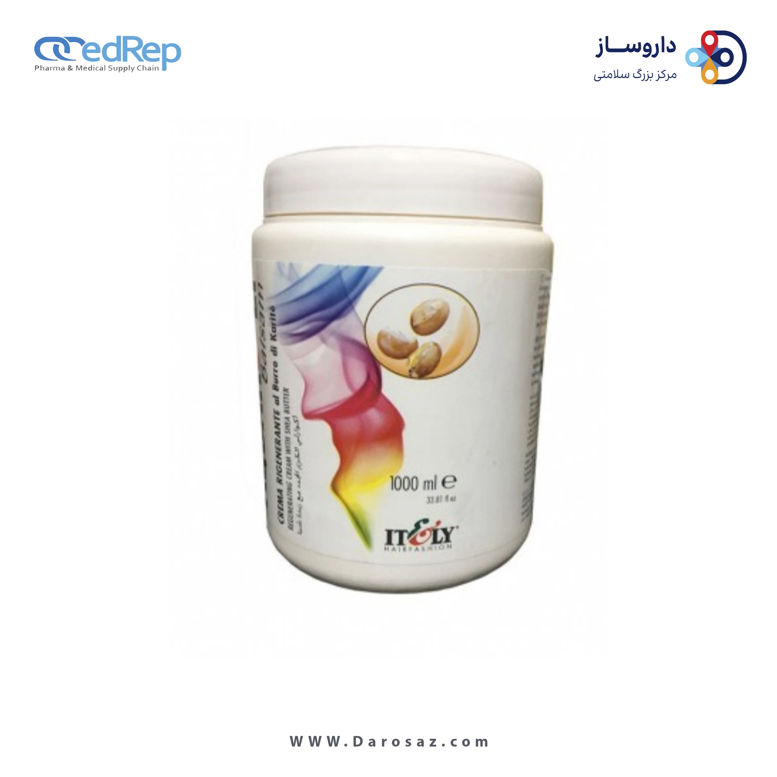 فراورده های حالت دهنده ،نرم کننده وتثبیت کننده آرایش مو (کرمها ، لوسیونها وروغنها) ITELY HAIRFASHION Aquarely Balsam Shea Butter Jar 1LT