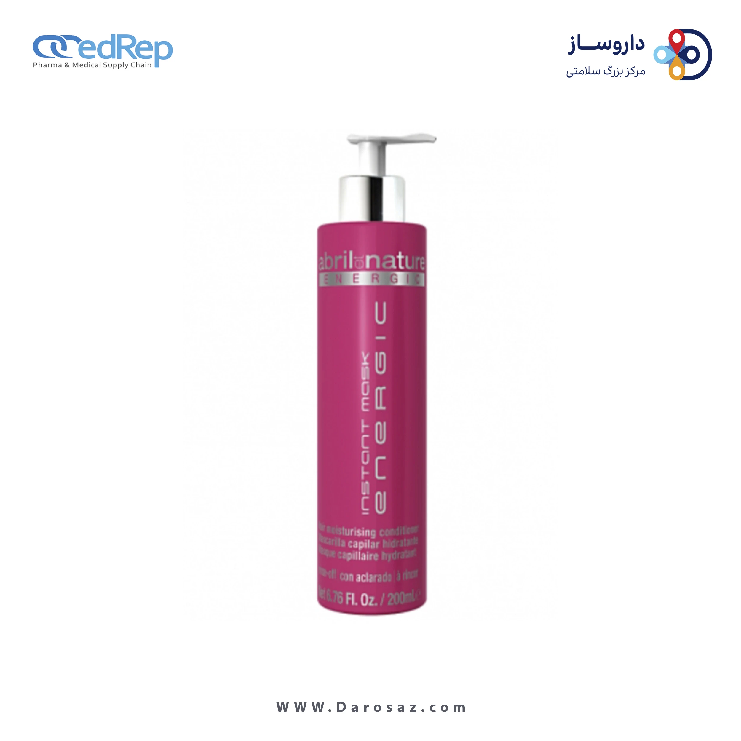 فراورده های حالت دهنده ،نرم کننده وتثبیت کننده آرایش مو (کرمها ، لوسیونها وروغنها) Abril Et Nature INSTANT MASK ENERGIC 200 ML