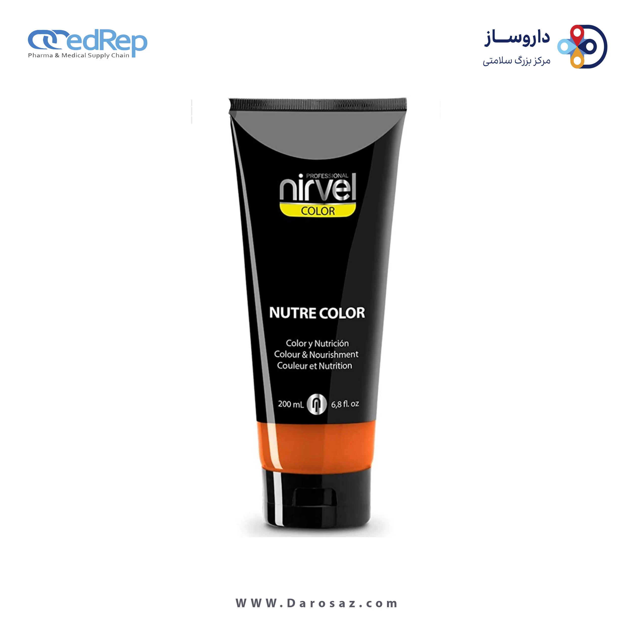 فراورده های حالت دهنده ،نرم کننده وتثبیت کننده آرایش مو (کرمها ، لوسیونها وروغنها) NIRVEL NUTRE COLOR ORANGE COLOUR & NOURISHMENT
