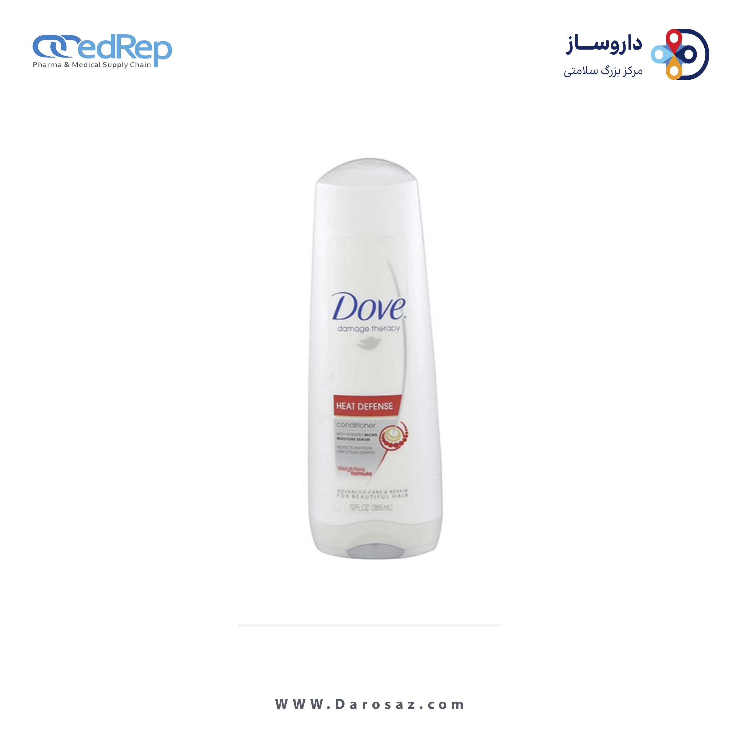 فراورده های حالت دهنده ،نرم کننده وتثبیت کننده آرایش مو (کرمها ، لوسیونها وروغنها) DOVE Damage Therapy Hair Conditioner Heat Defense