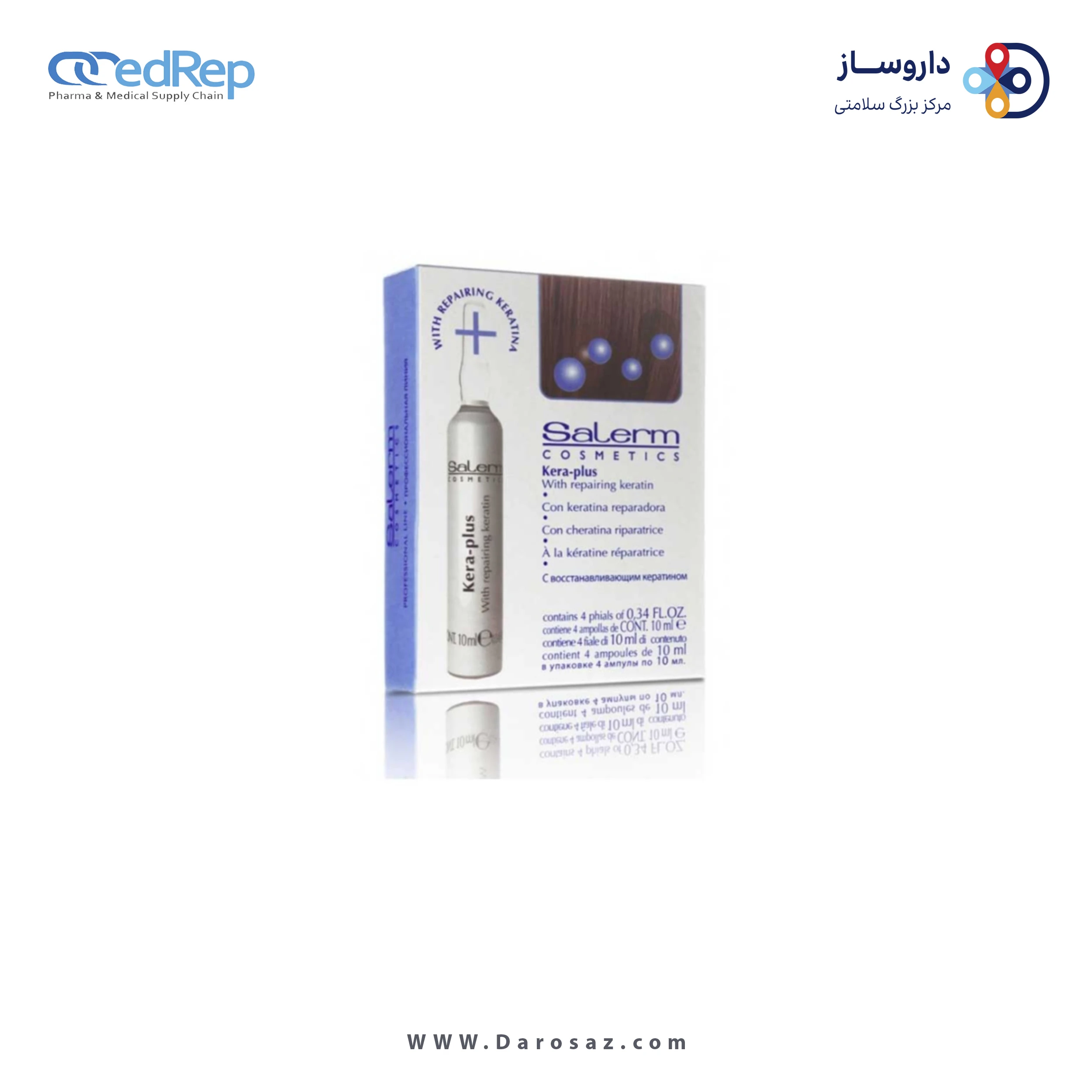 فراورده های حالت دهنده ،نرم کننده وتثبیت کننده آرایش مو (کرمها ، لوسیونها وروغنها) SALERM COSMETICS Kera Plus