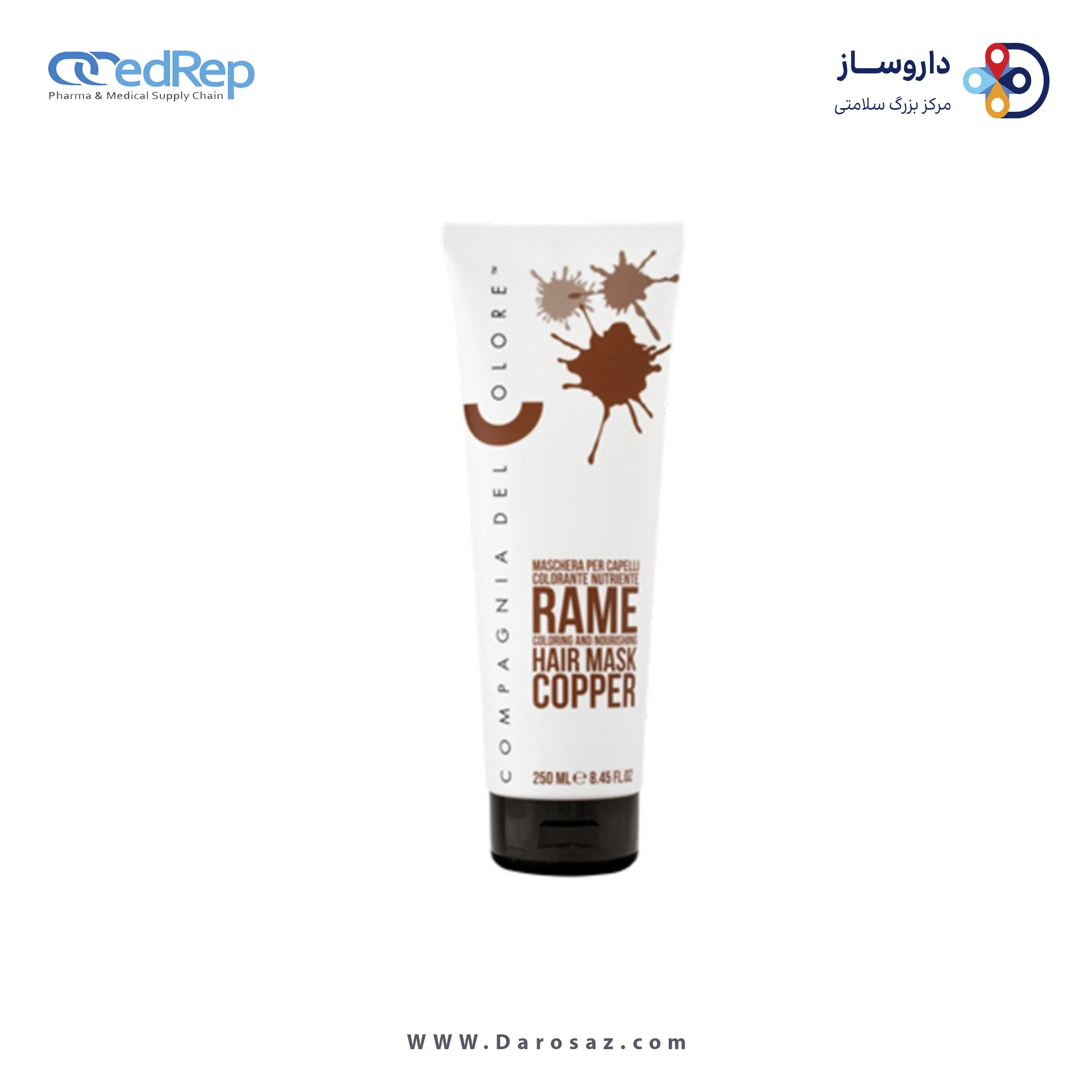 فراورده های حالت دهنده ،نرم کننده وتثبیت کننده آرایش مو (کرمها ، لوسیونها وروغنها) COMPAGNIA DEL COLORE nourishing color mask Copper