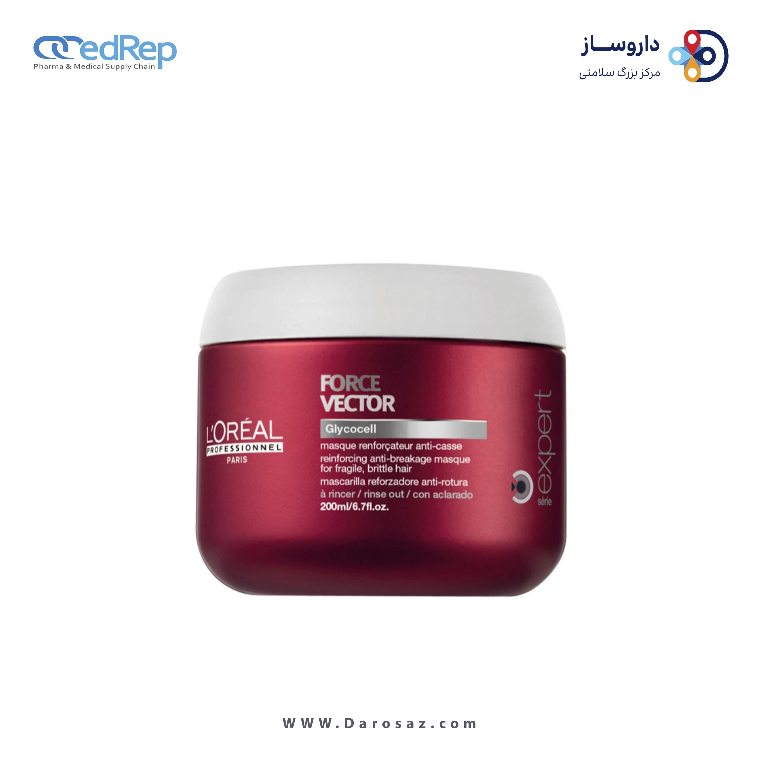 فراورده های حالت دهنده ،نرم کننده وتثبیت کننده آرایش مو (کرمها ، لوسیونها وروغنها) L'OREAL PROFESSIONNEL Force Vector Masque Renforcateur Anti Casse